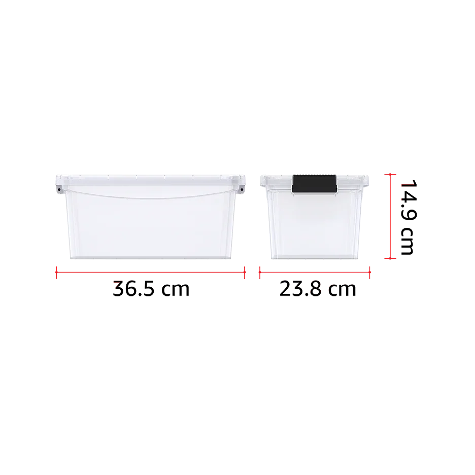 8L Clear Plastic Storage Box with Lockable Lid