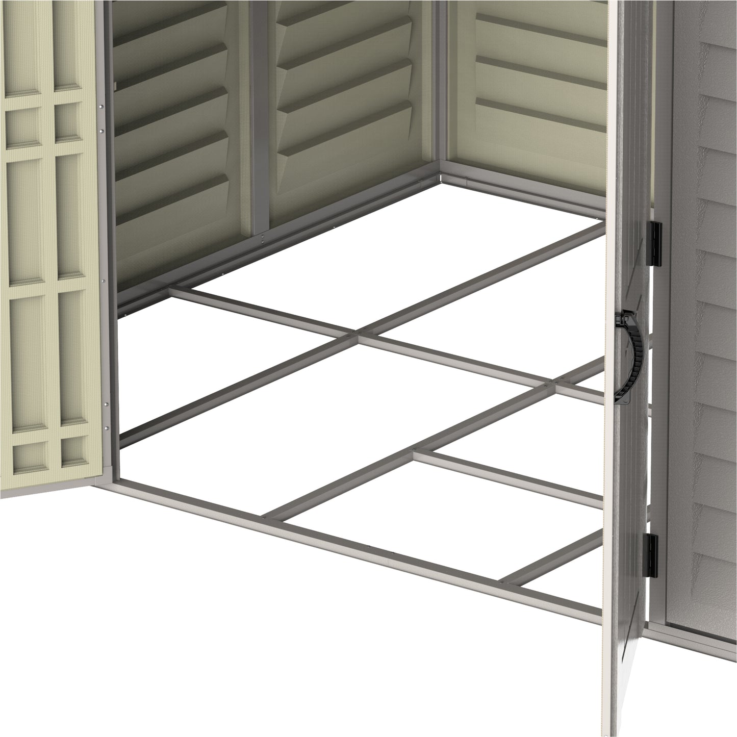WoodBridge 10.5x8ft (324.8x247x233.2 cm) Resin Garden Storage Shed - Cosmoplast Kuwait