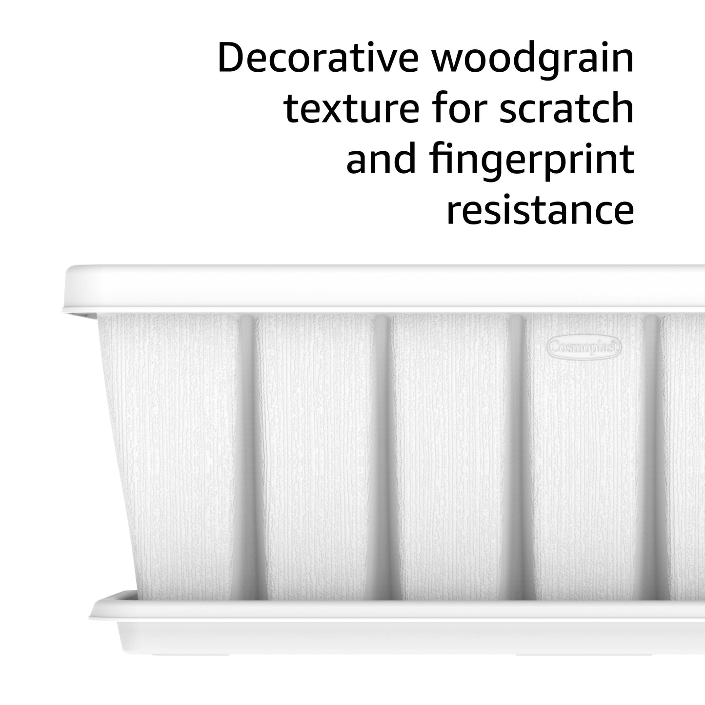 30" Cedargrain Rectangular Planter with Tray - Cosmoplast Kuwait