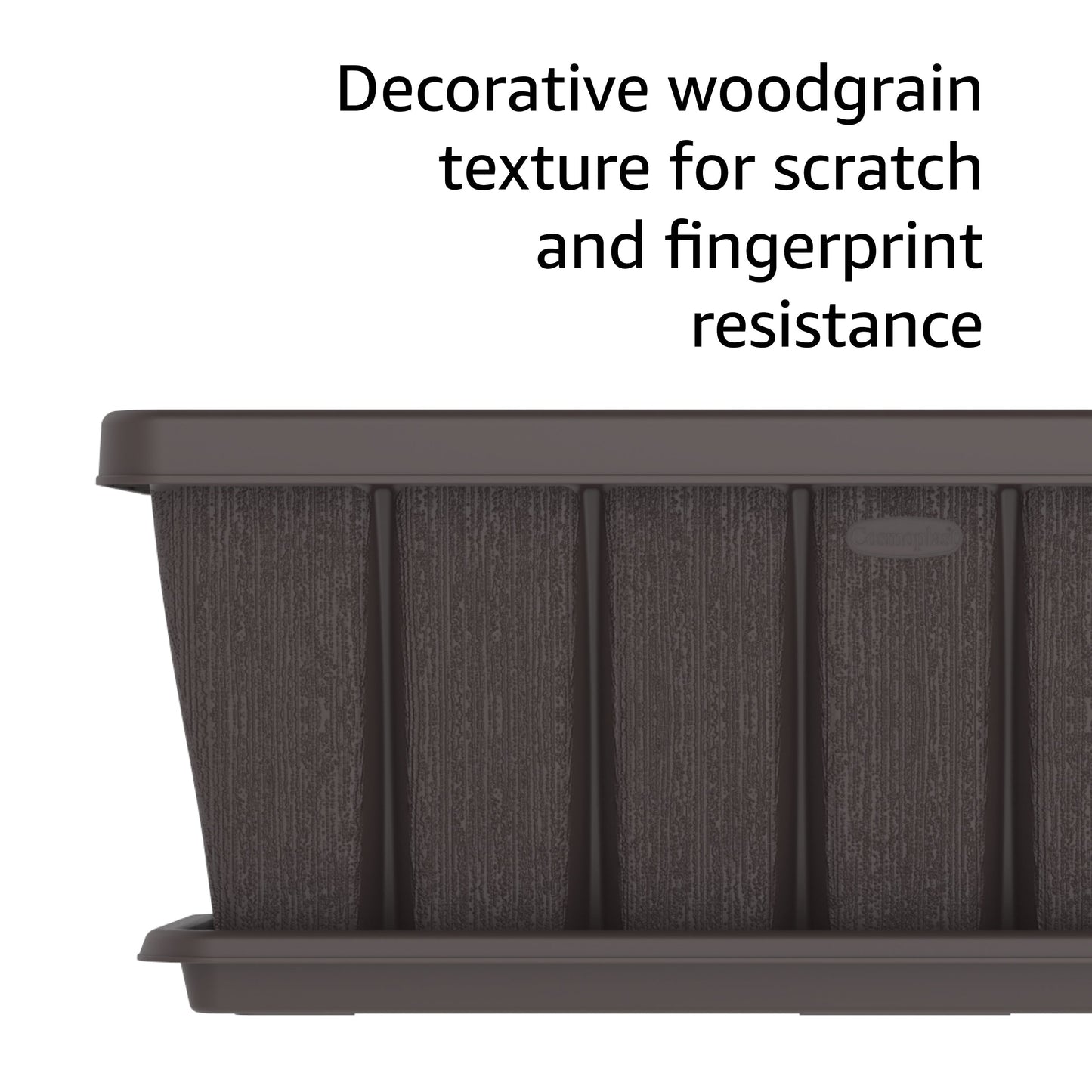 30" Cedargrain Rectangular Planter with Tray - Cosmoplast Kuwait