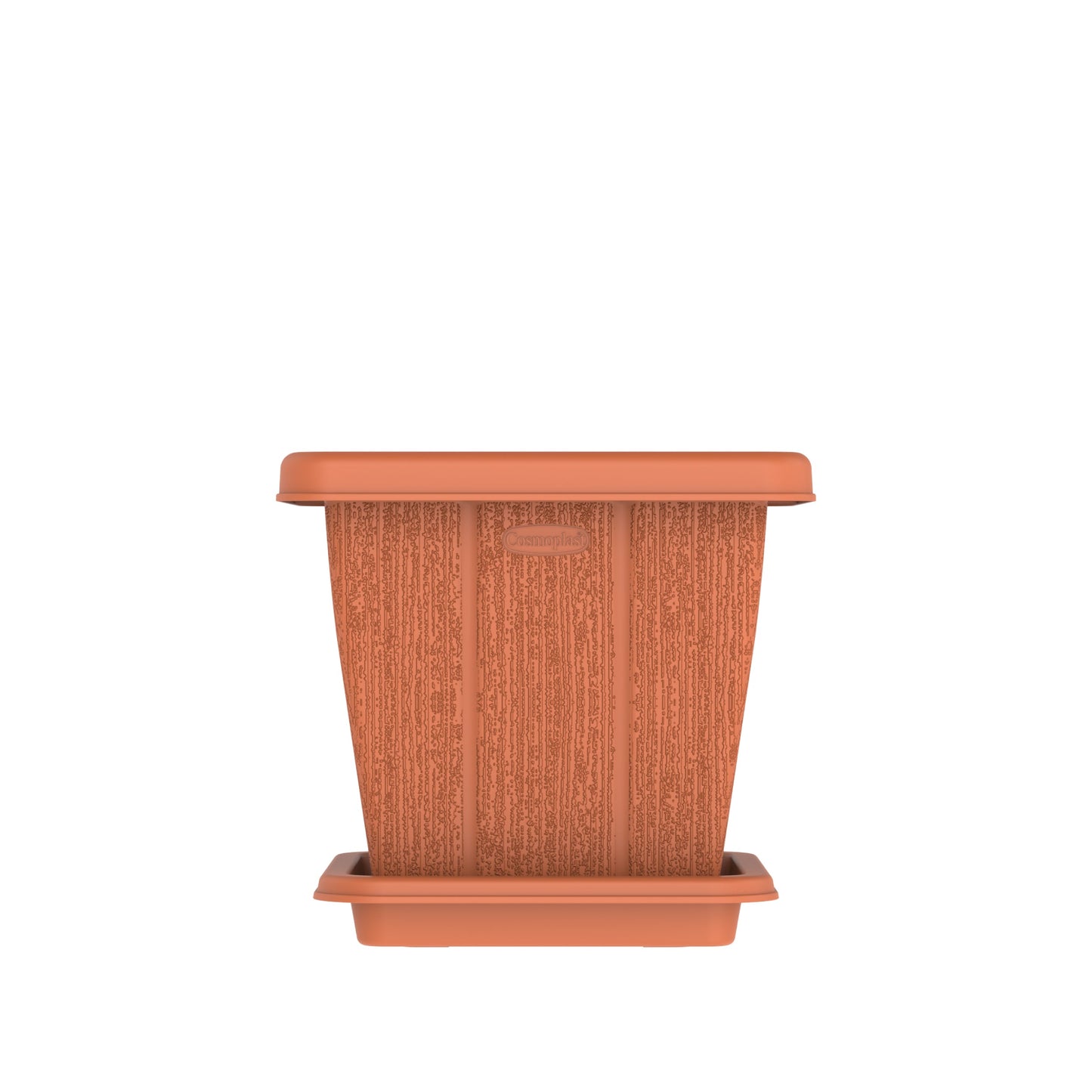 10L Cedargrain Square Planter with Tray - Cosmoplast Kuwait