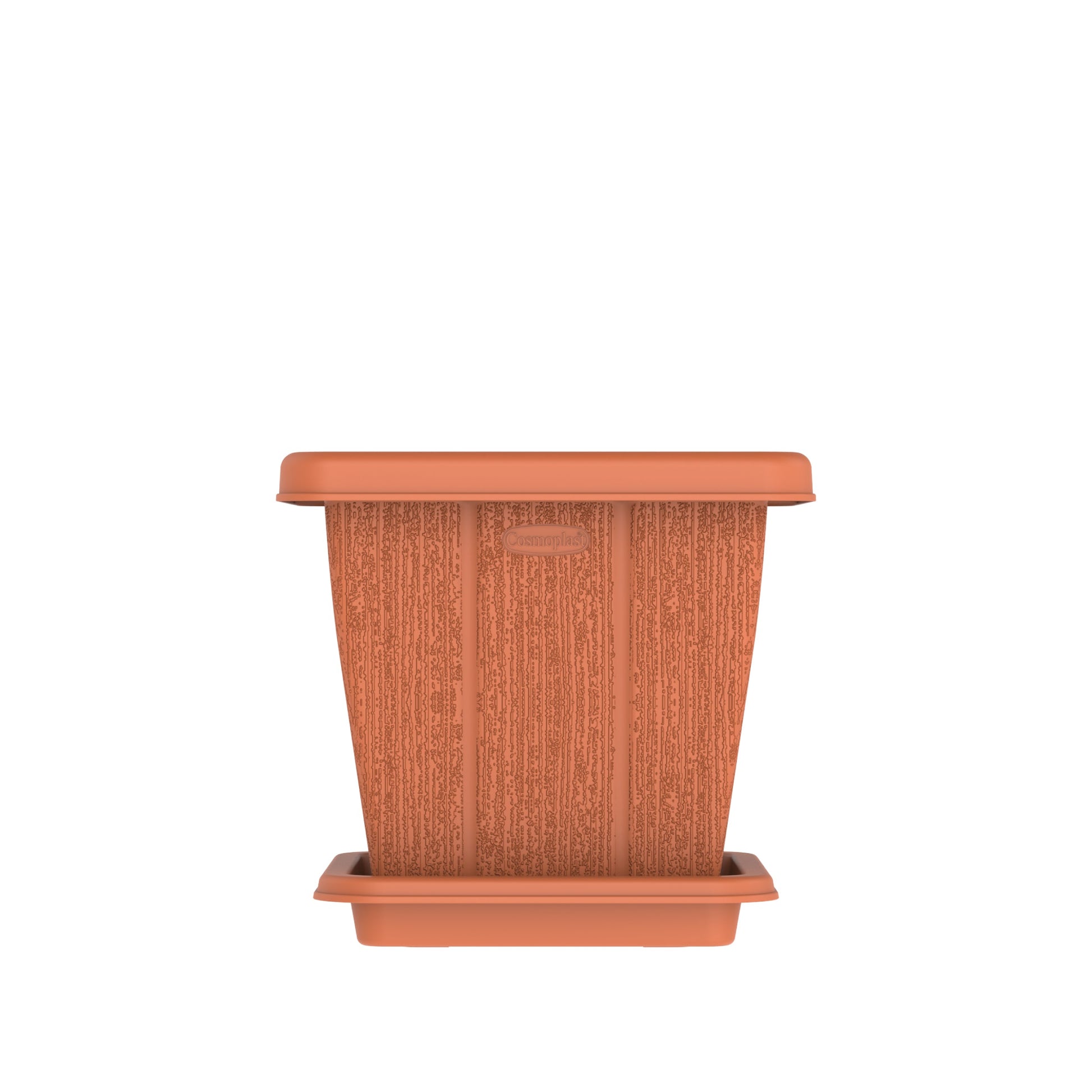10L Cedargrain Square Planter with Tray - Cosmoplast Kuwait
