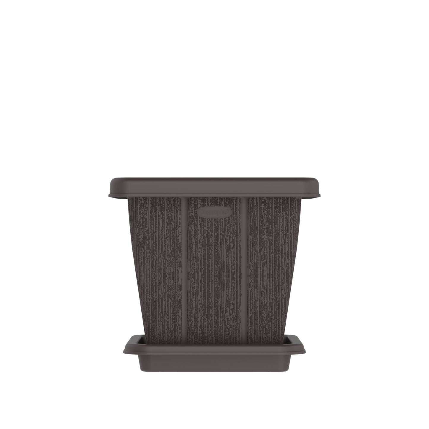 10L Cedargrain Square Planter with Tray - Cosmoplast Kuwait