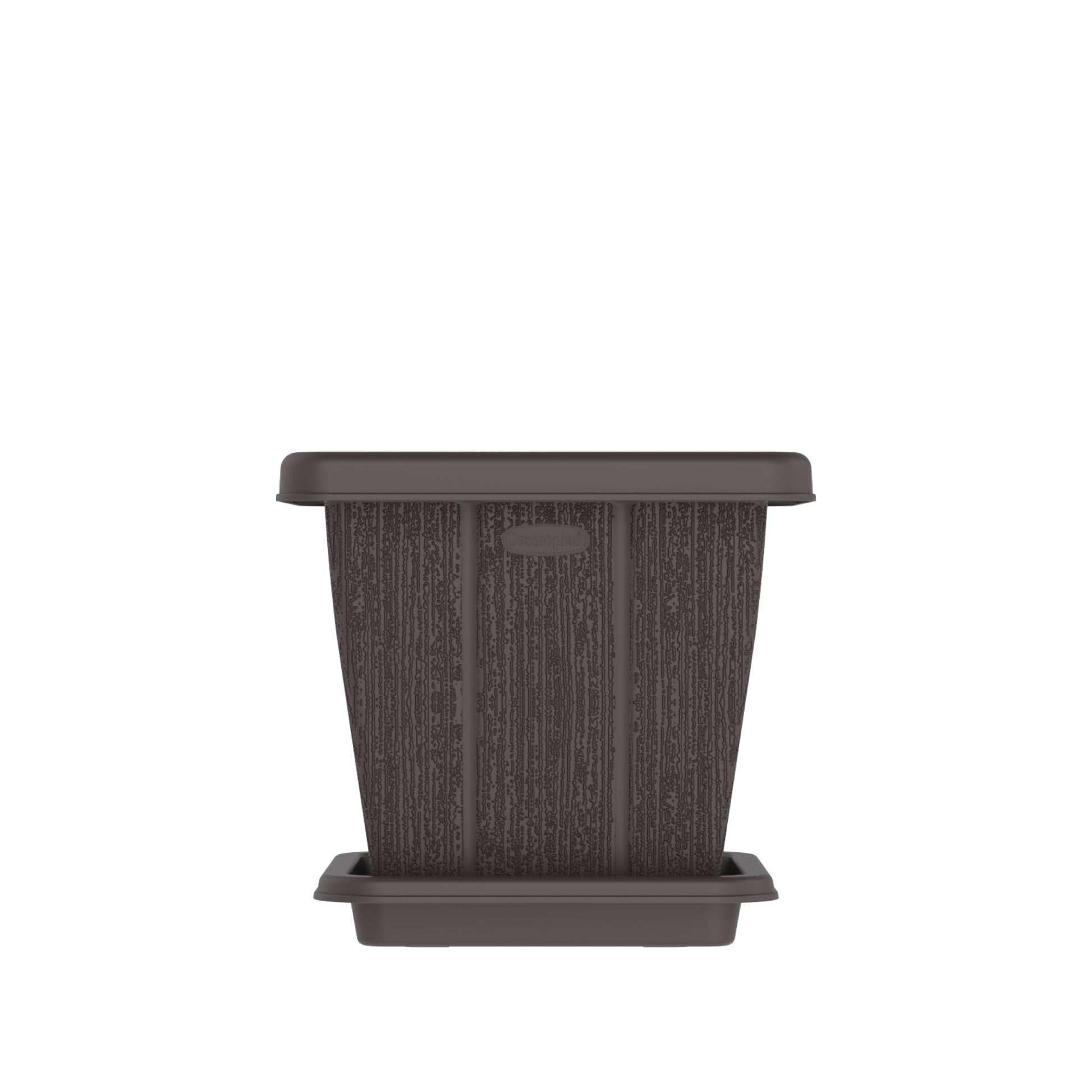 10L Cedargrain Square Planter with Tray - Cosmoplast Kuwait