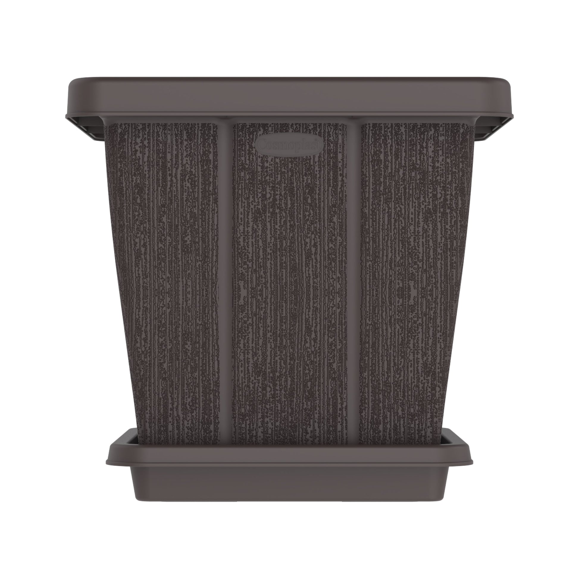 45L Cedargrain Square Planter with Tray - Cosmoplast Kuwait
