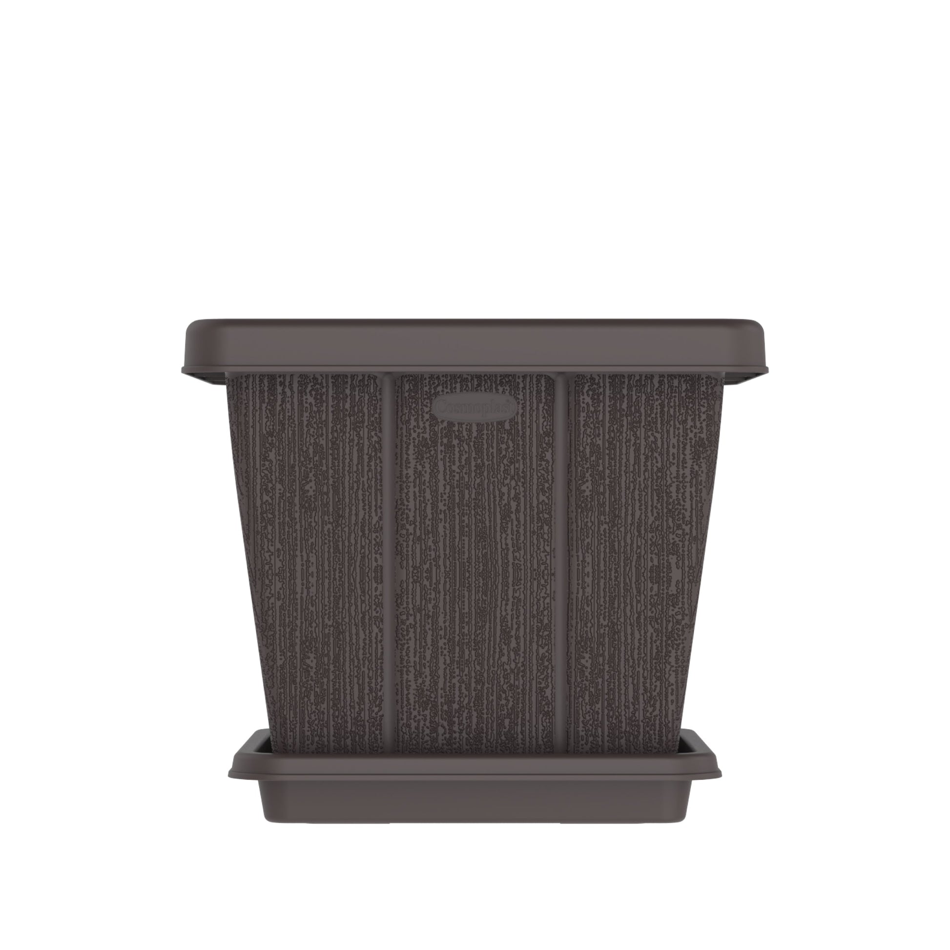 20L Cedargrain Square Planter with Tray - Cosmoplast Kuwait