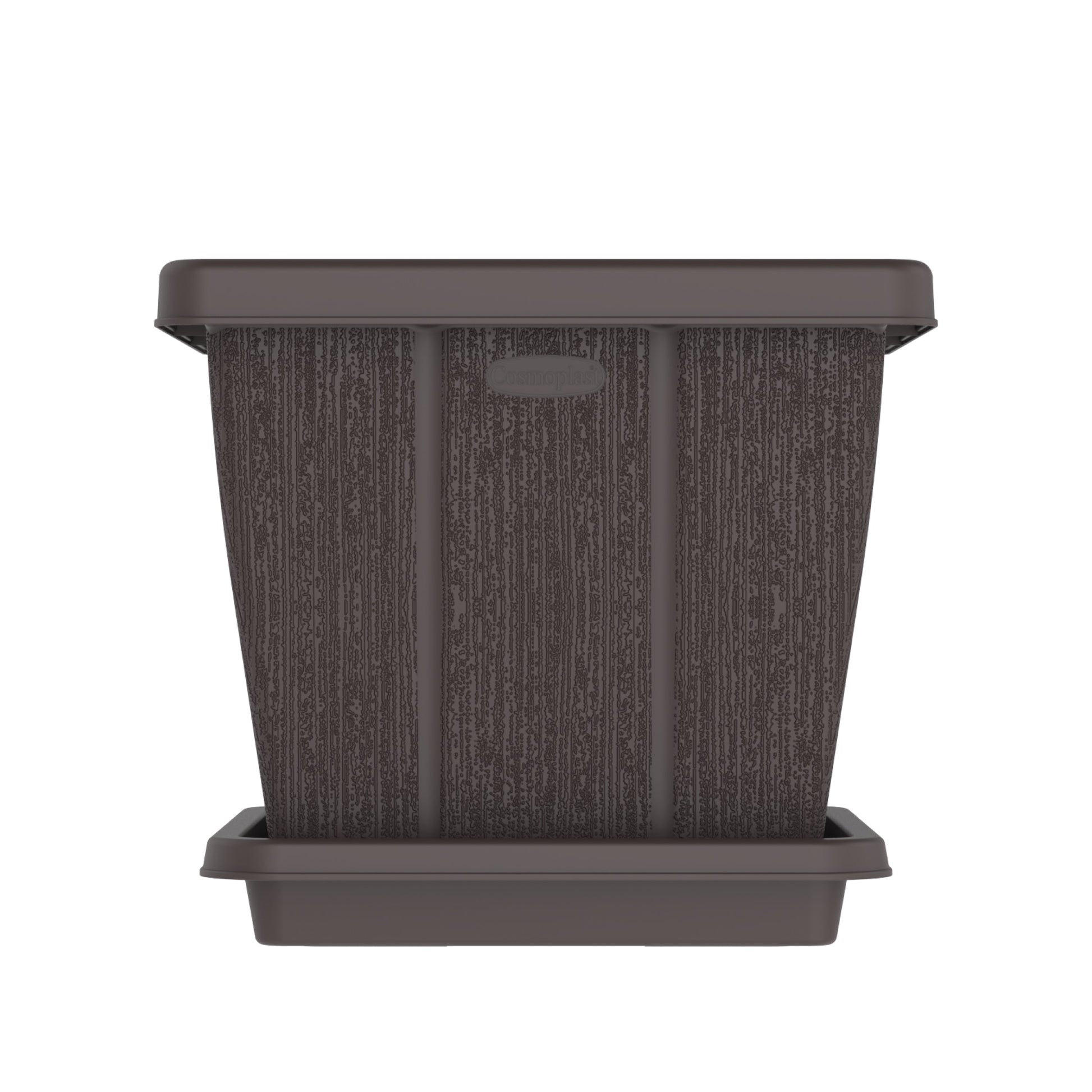 30L Cedargrain Square Planter with Tray - Cosmoplast Kuwait