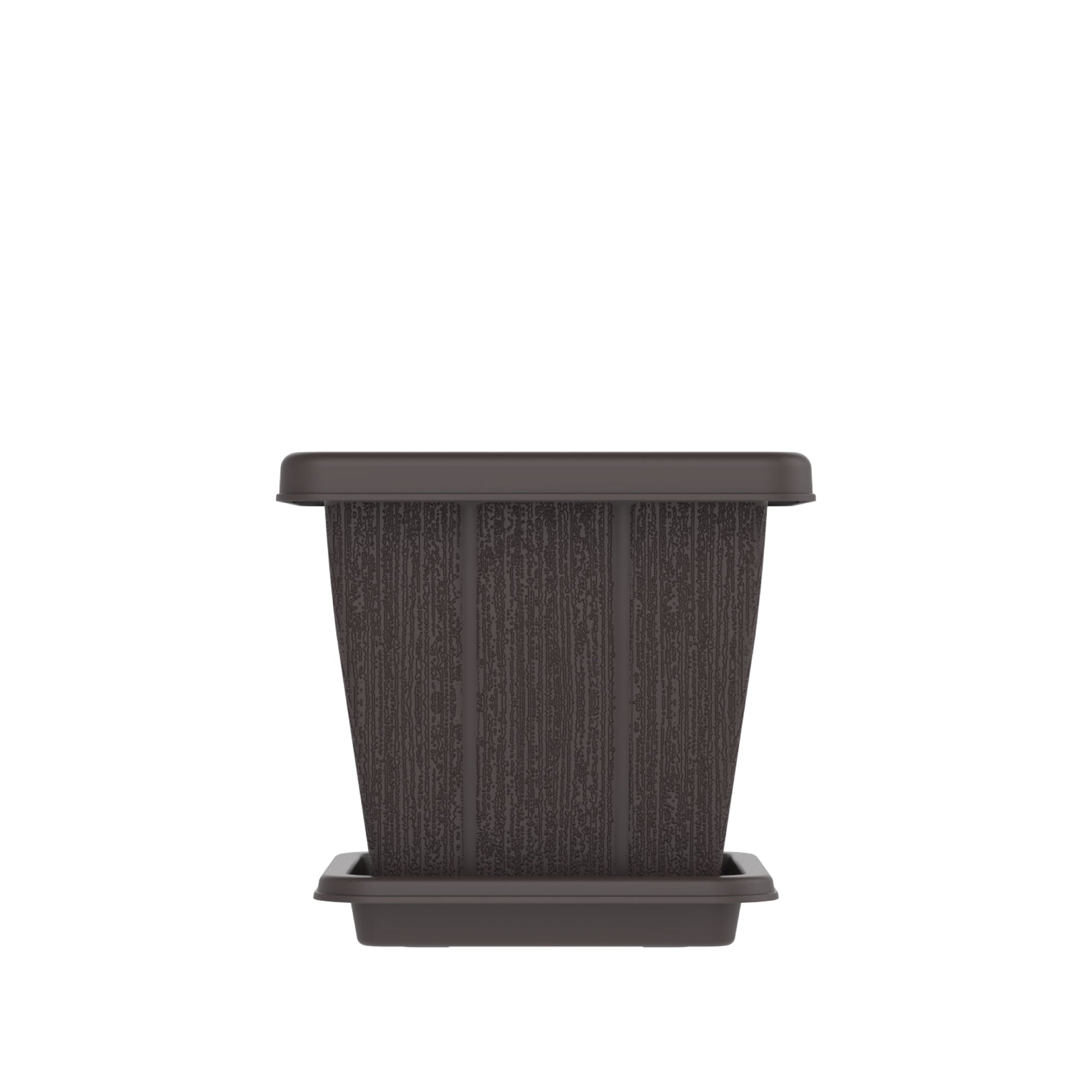 10L Cedargrain Square Planter with Tray - Cosmoplast Kuwait