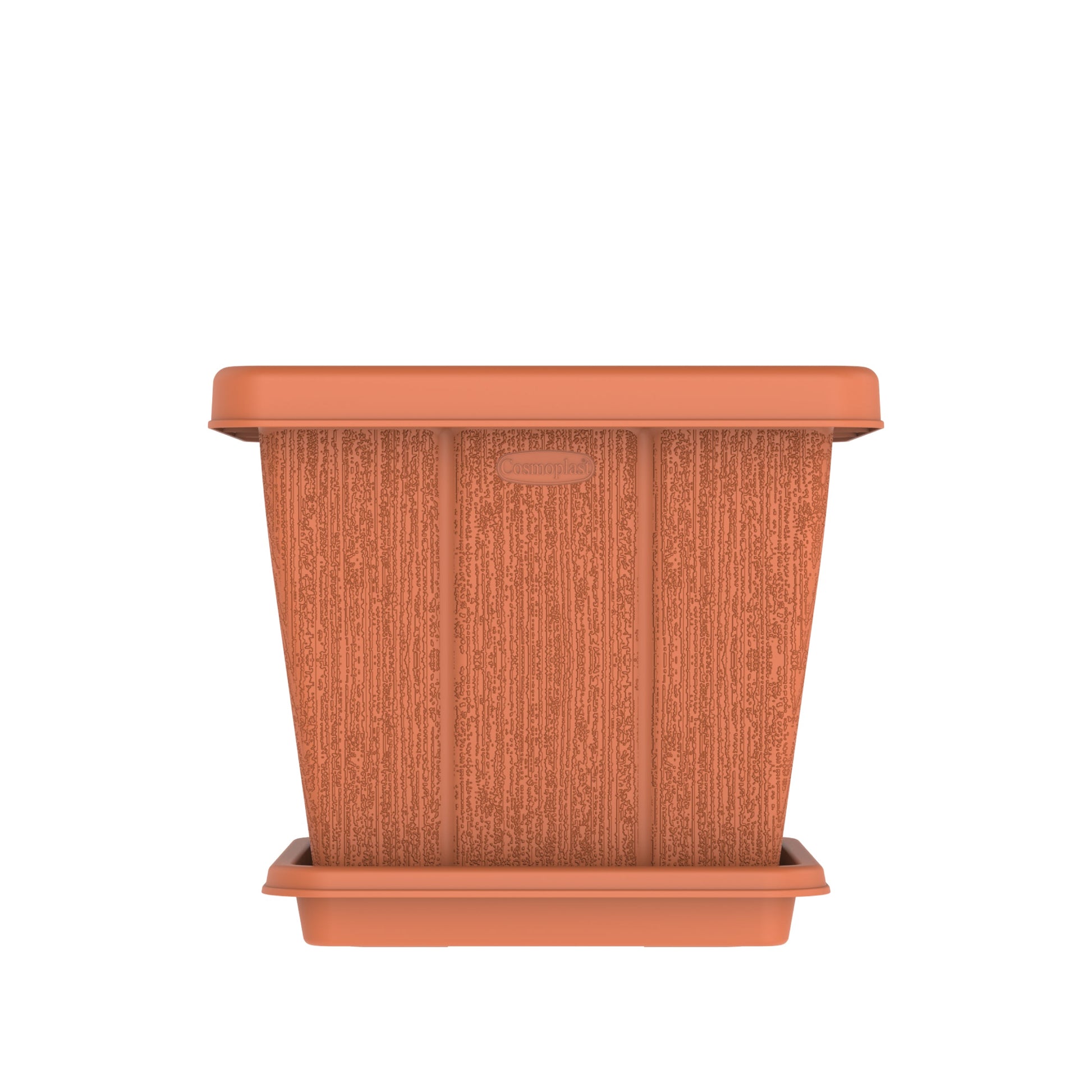 20L Cedargrain Square Planter with Tray - Cosmoplast Kuwait