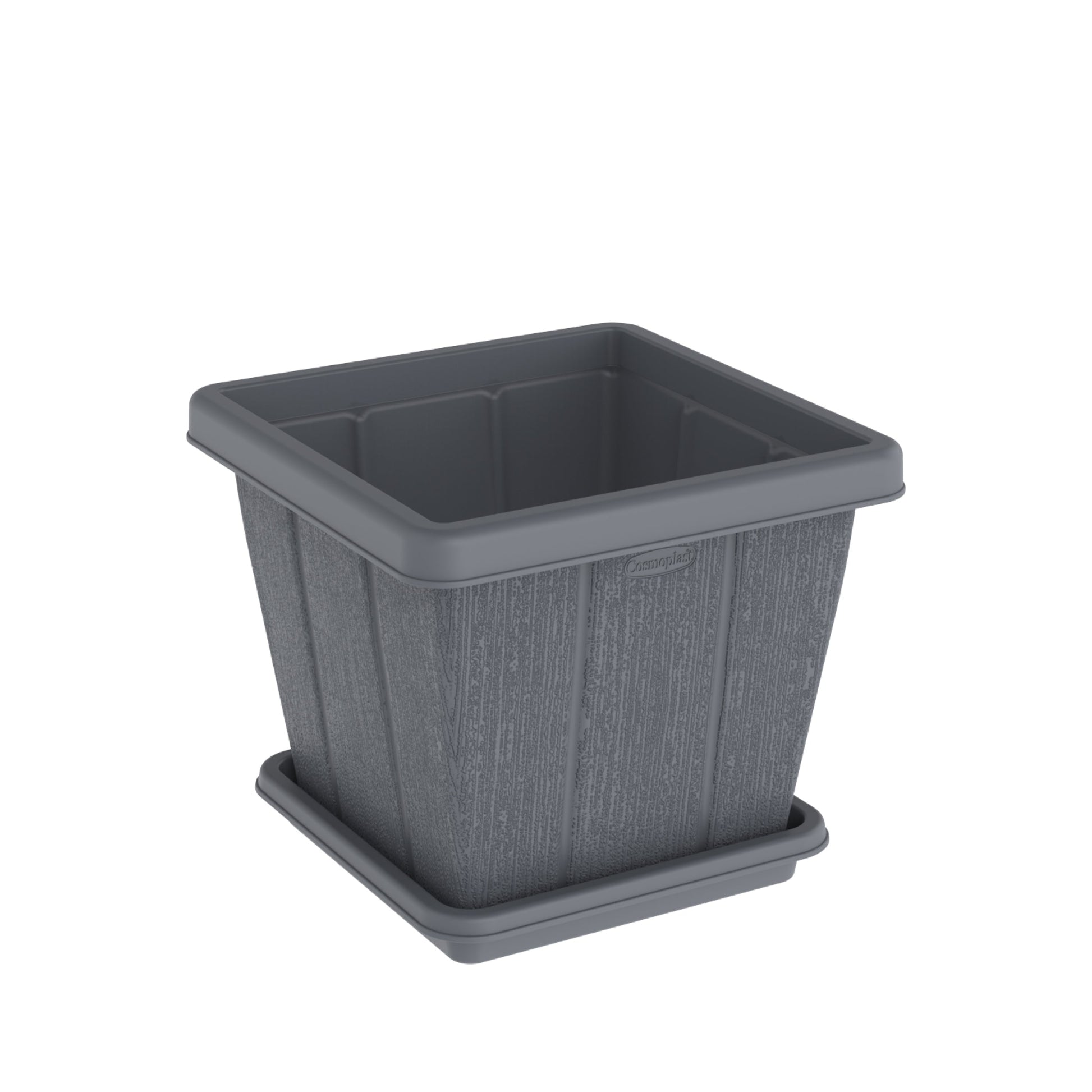 20L Cedargrain Square Planter with Tray - Cosmoplast Kuwait