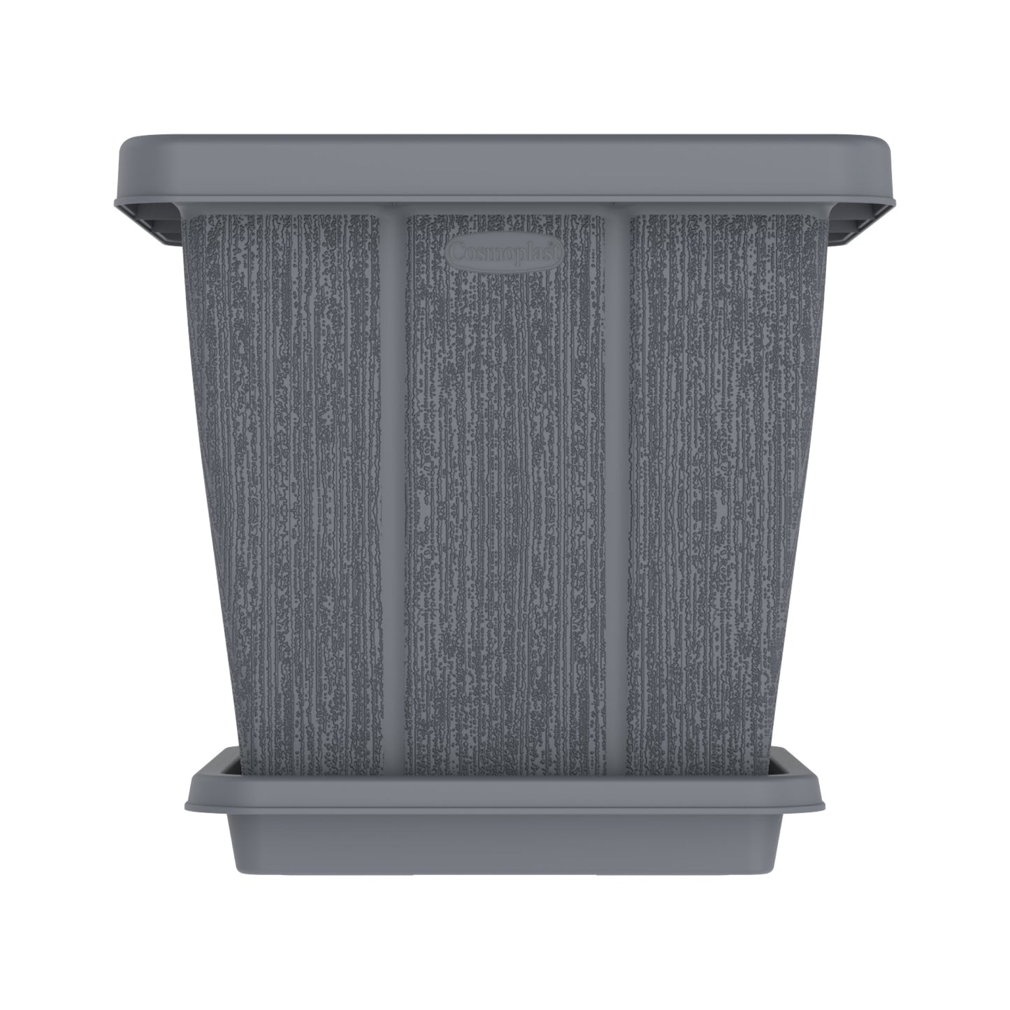 45L Cedargrain Square Planter with Tray - Cosmoplast Kuwait