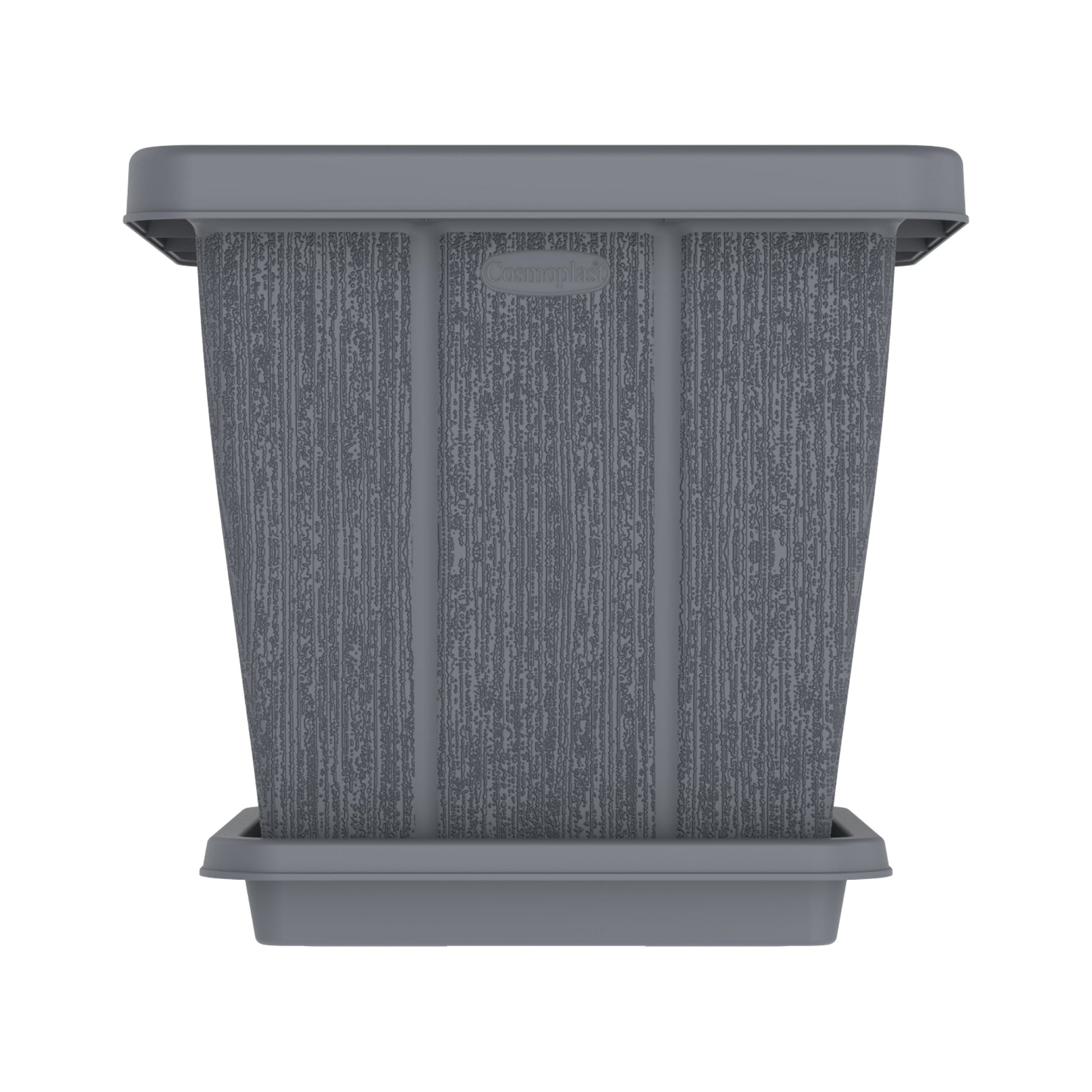 45L Cedargrain Square Planter with Tray - Cosmoplast Kuwait