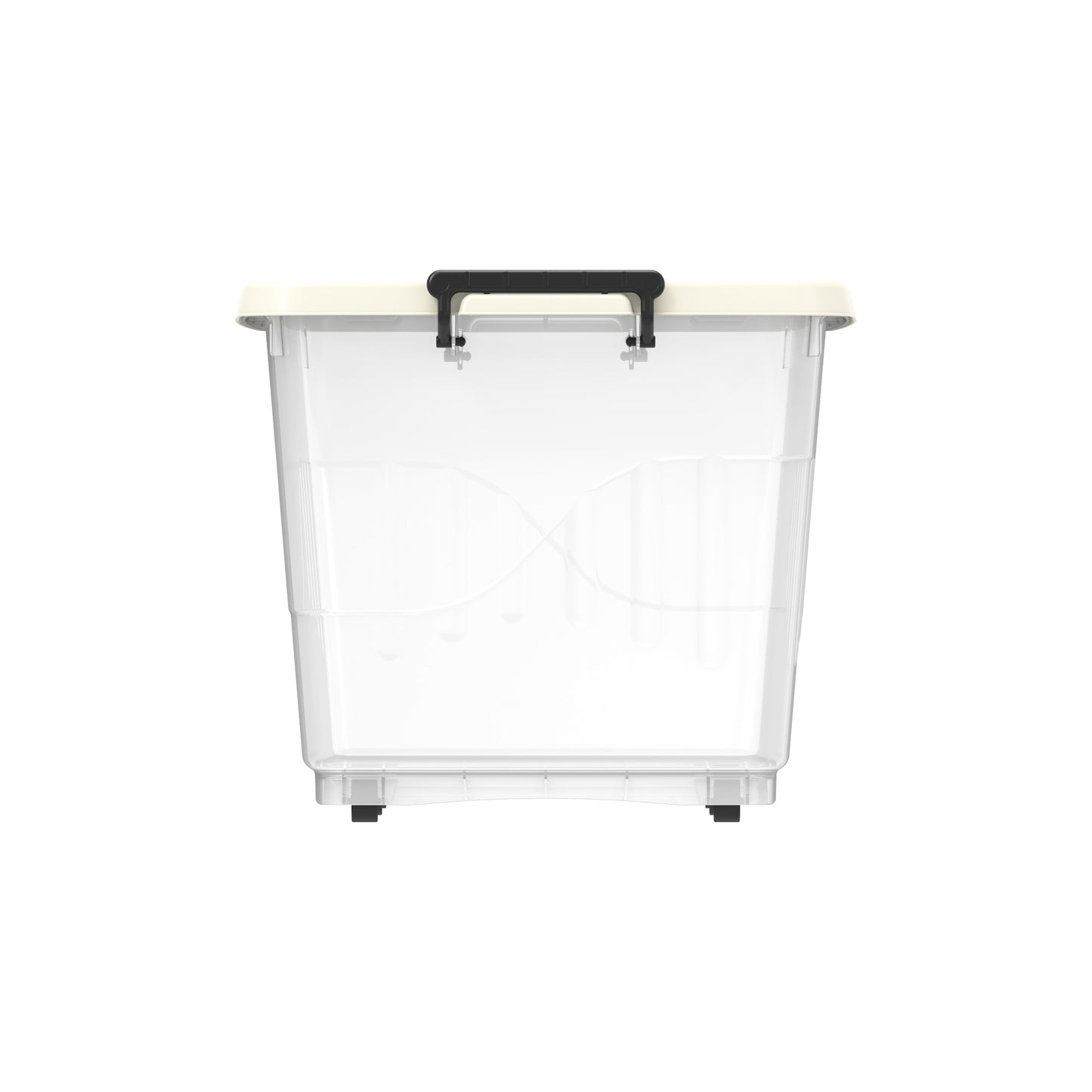 132L Clear Plastic Storage Box with Wheels & Lockable Lid - Cosmoplast Kuwait