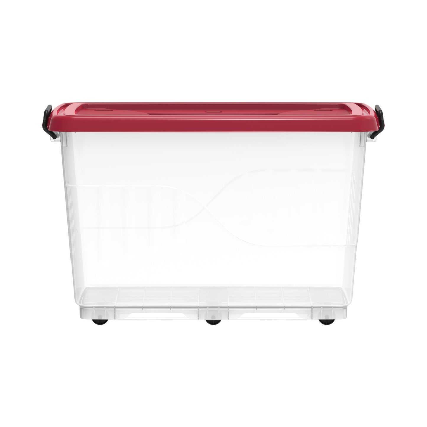 132L Clear Plastic Storage Box with Wheels & Lockable Lid - Cosmoplast Kuwait