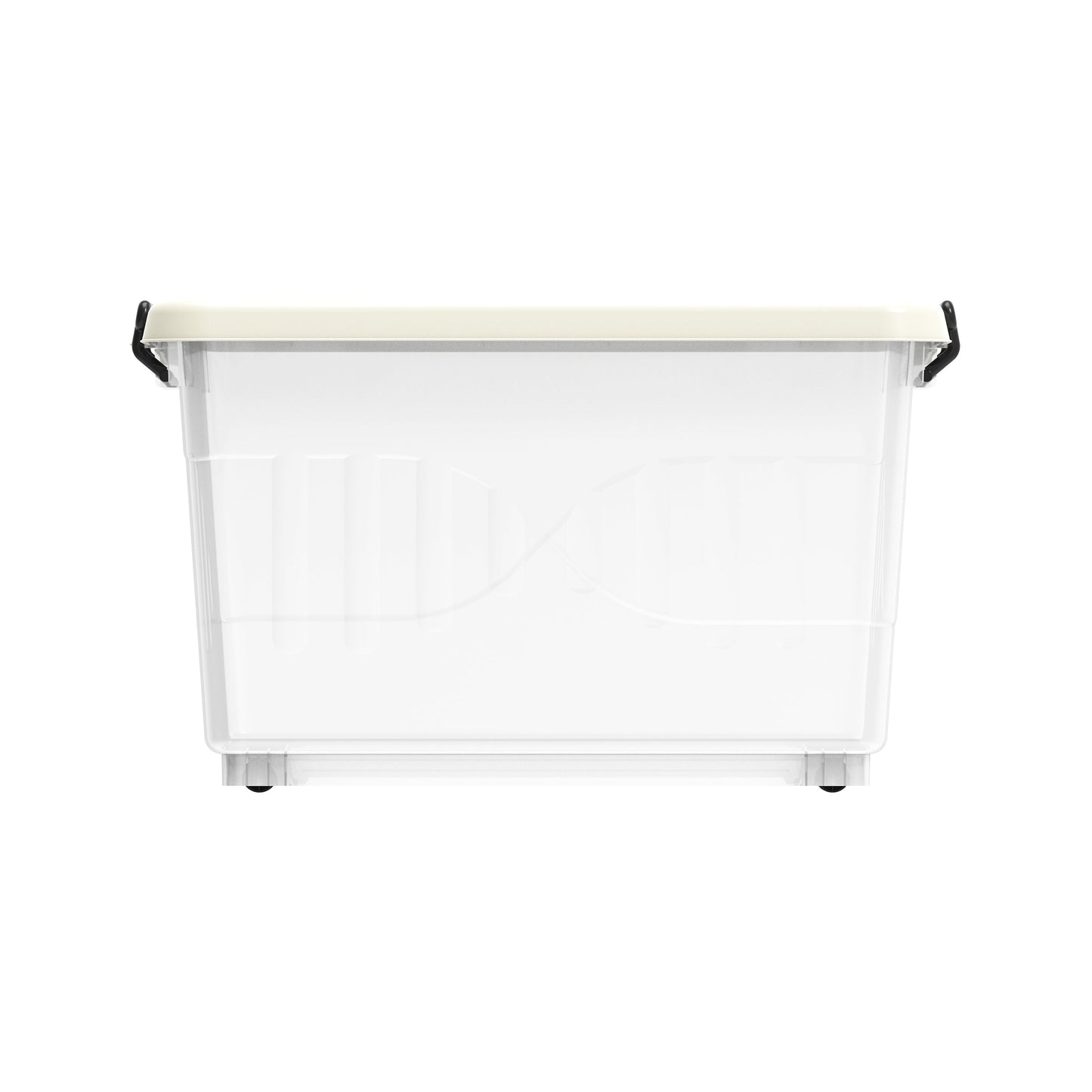 33L Clear Plastic Storage Box with Wheels & Lockable Lid - Cosmoplast Kuwait