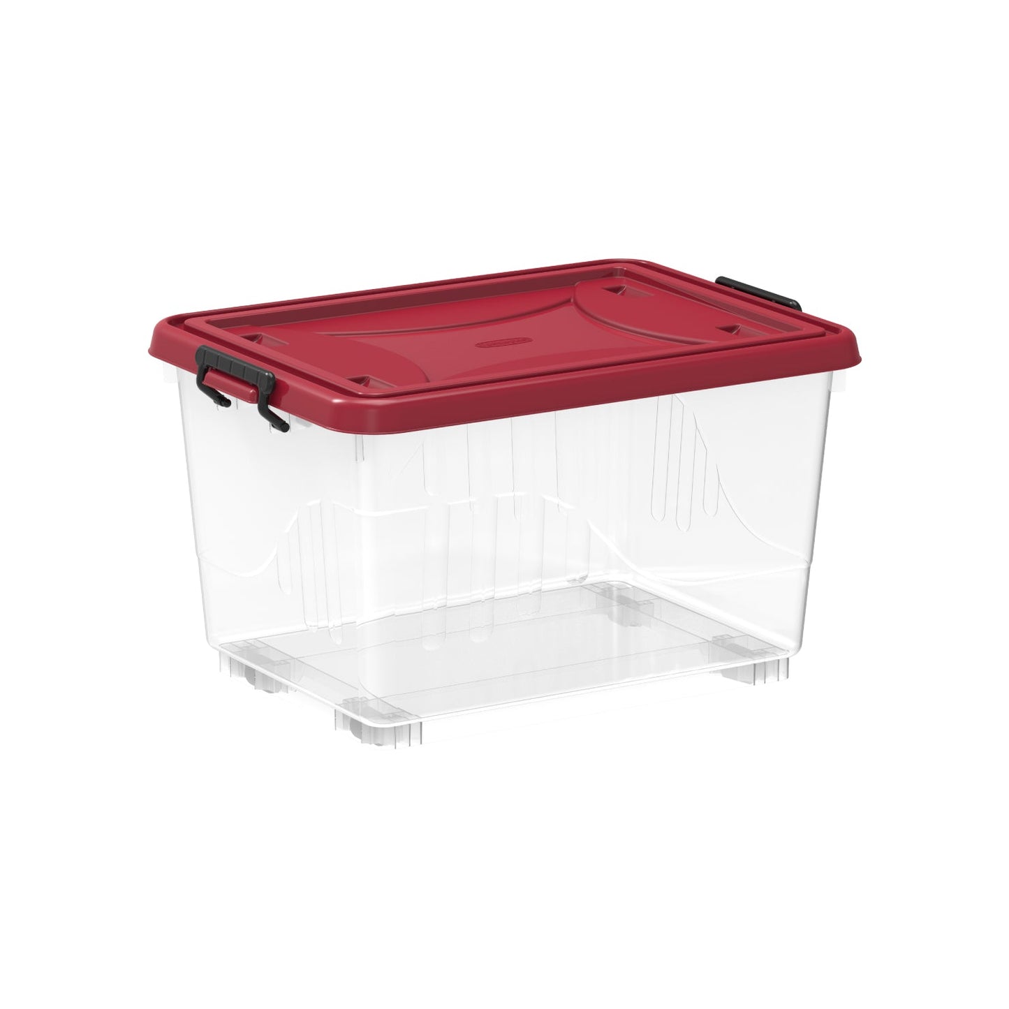 55L Clear Plastic Storage Box with Wheels & Lockable Lid - Cosmoplast Kuwait