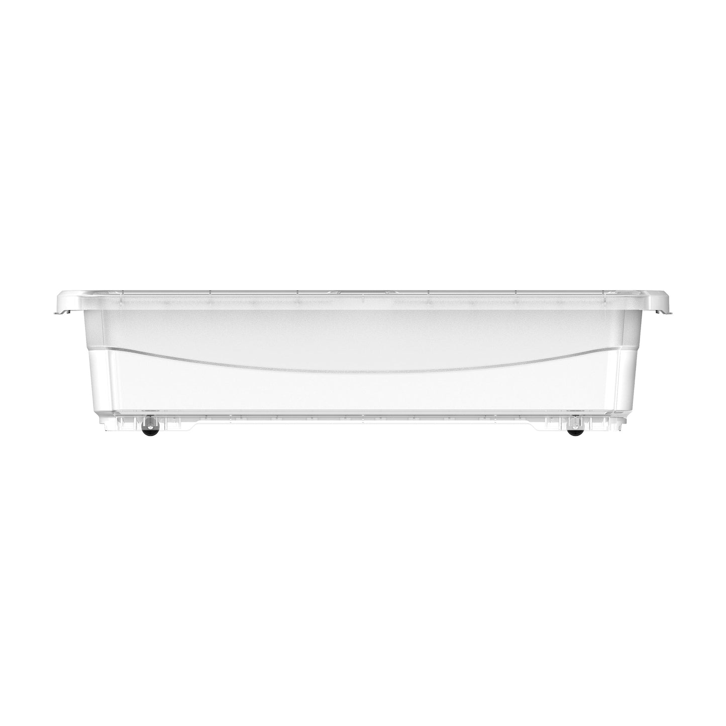 25L Clear Plastic Underbed Storage Box with Wheels & Lockable Lid - Cosmoplast Kuwait
