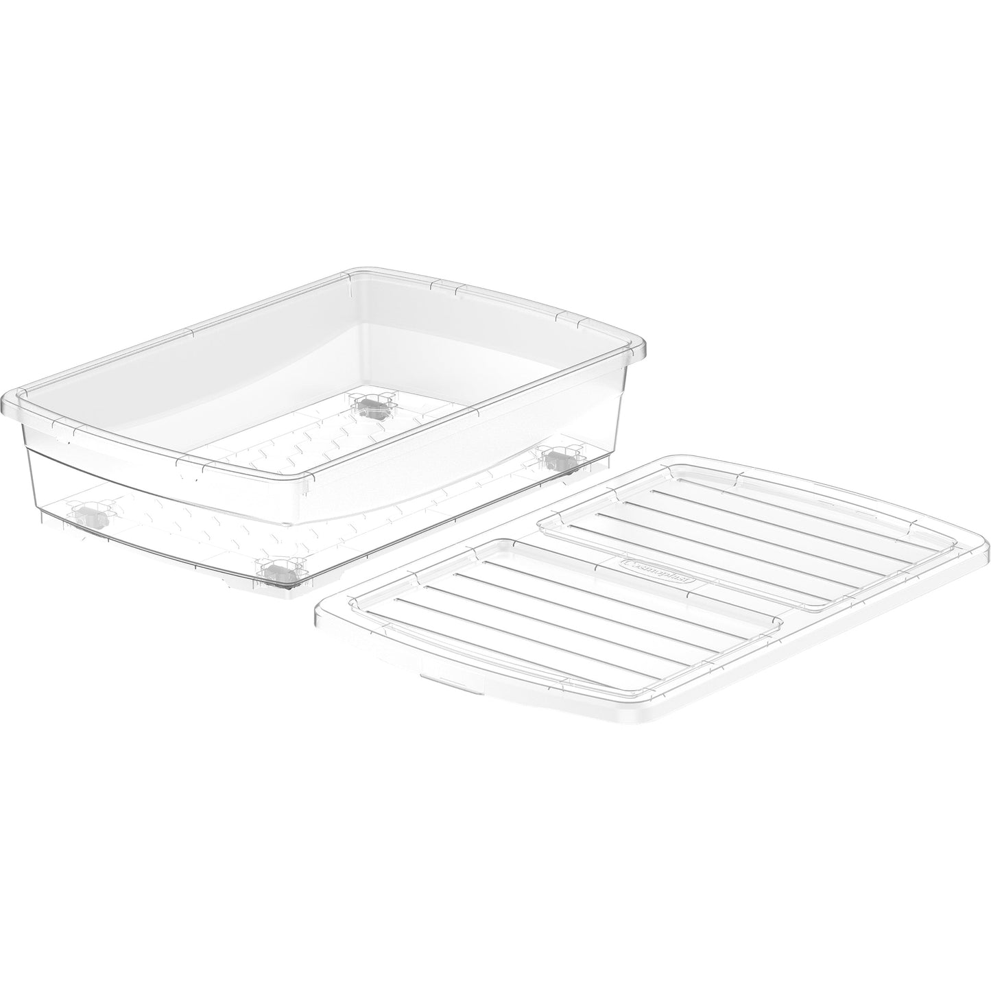 25L Clear Plastic Underbed Storage Box with Wheels & Lockable Lid - Cosmoplast Kuwait