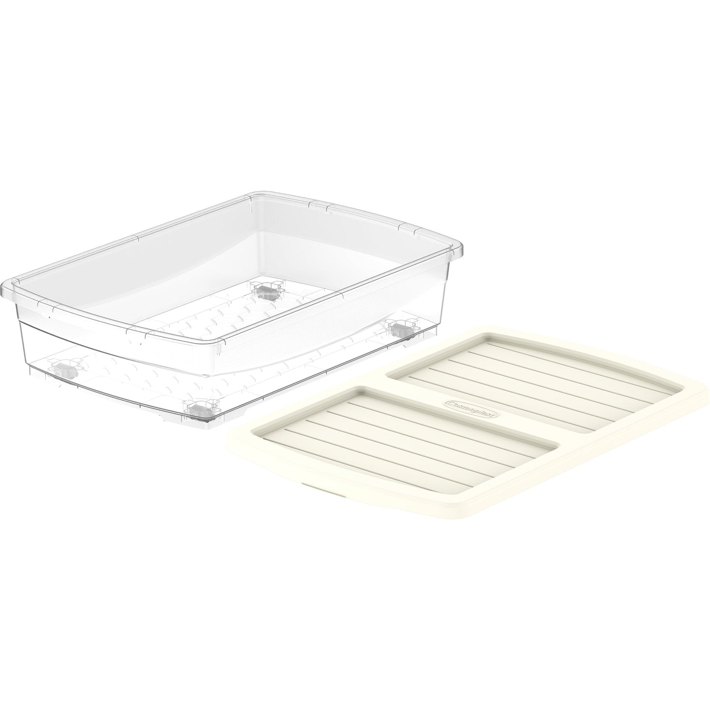 25L Clear Plastic Underbed Storage Box with Wheels & Lockable Lid - Cosmoplast Kuwait