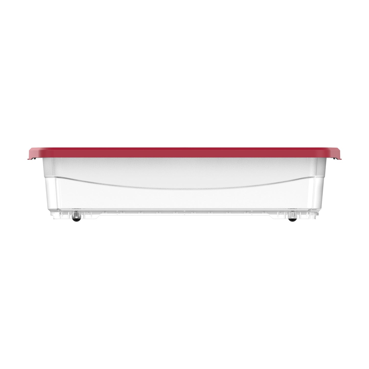 25L Clear Plastic Underbed Storage Box with Wheels & Lockable Lid - Cosmoplast Kuwait