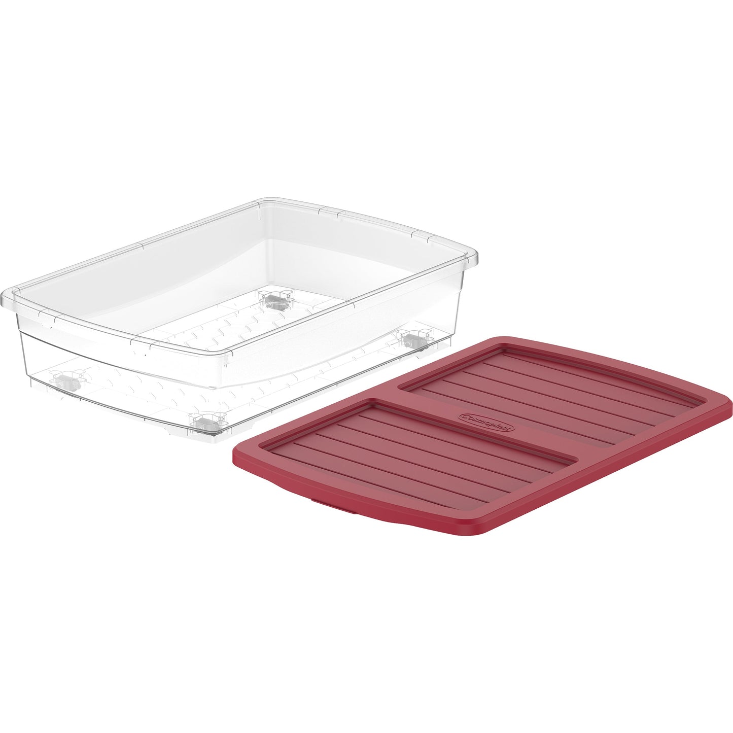 25L Clear Plastic Underbed Storage Box with Wheels & Lockable Lid - Cosmoplast Kuwait