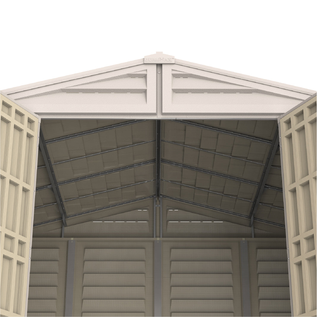 WoodBridge 10.5x8ft (324.8x247x233.2 cm) Resin Garden Storage Shed - Cosmoplast Kuwait