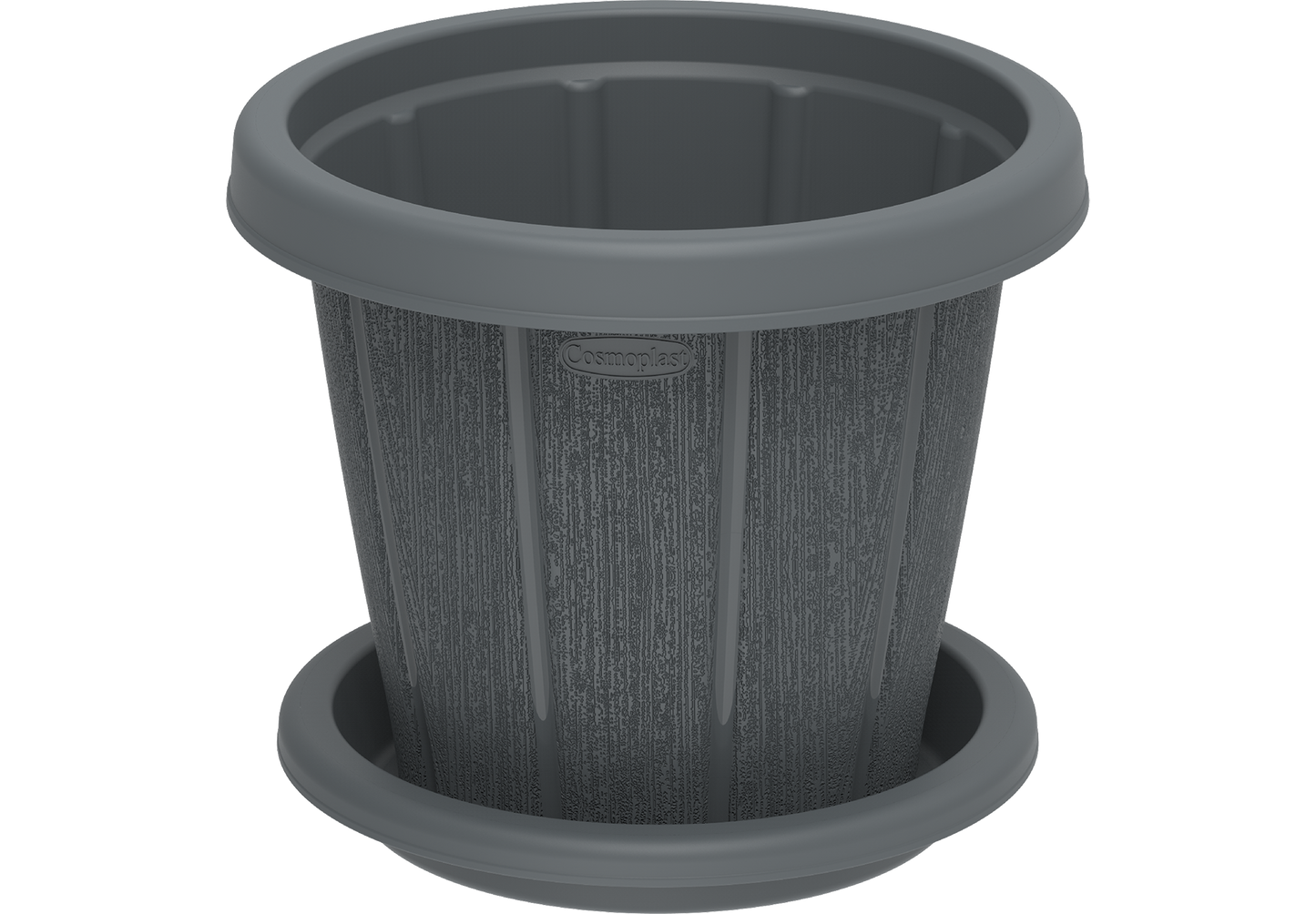 Cedargrain 6" Flowerpot with Tray - Cosmoplast Kuwait