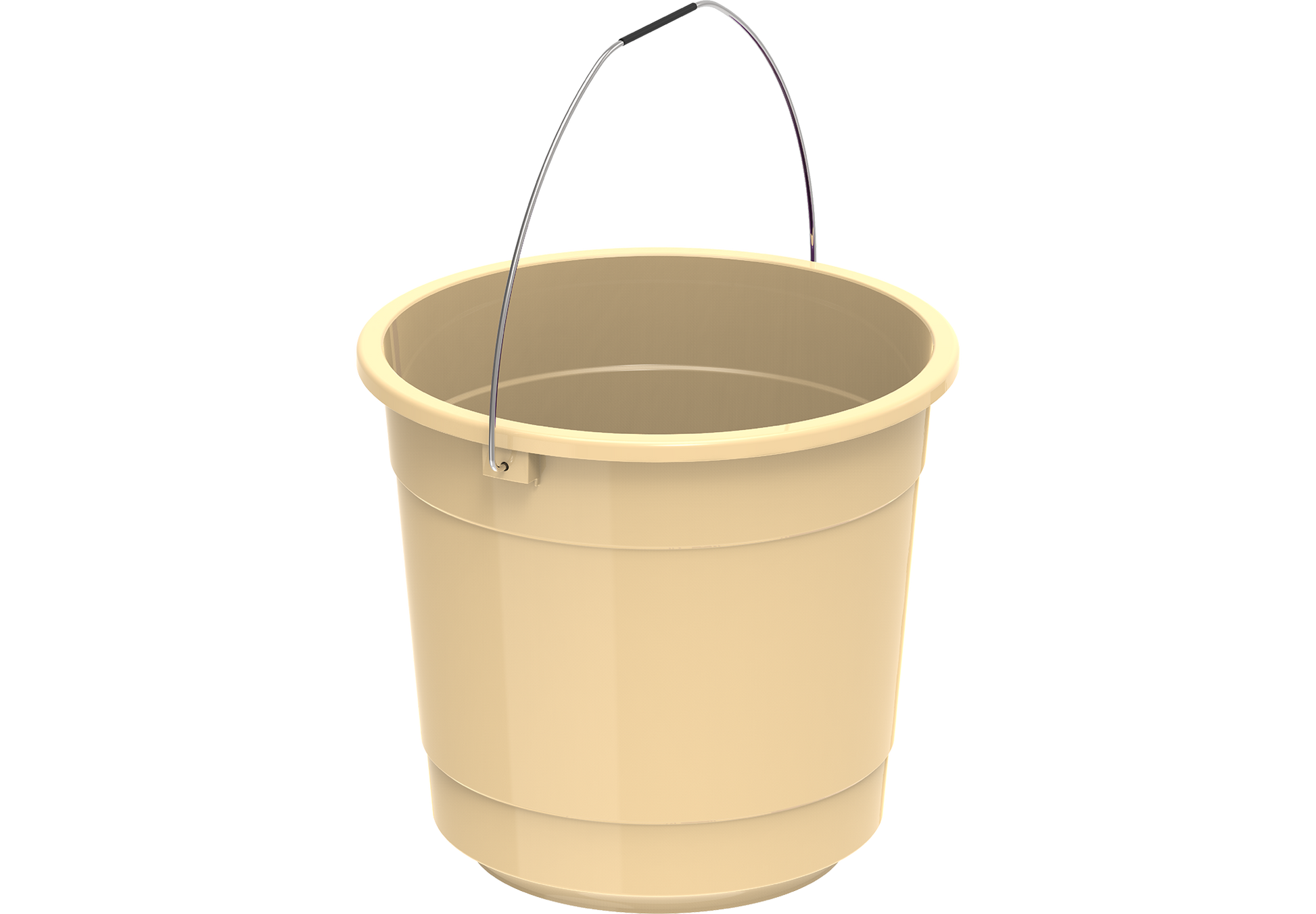 Plastic Round Bucket with Handle EX-20 3L Ivory