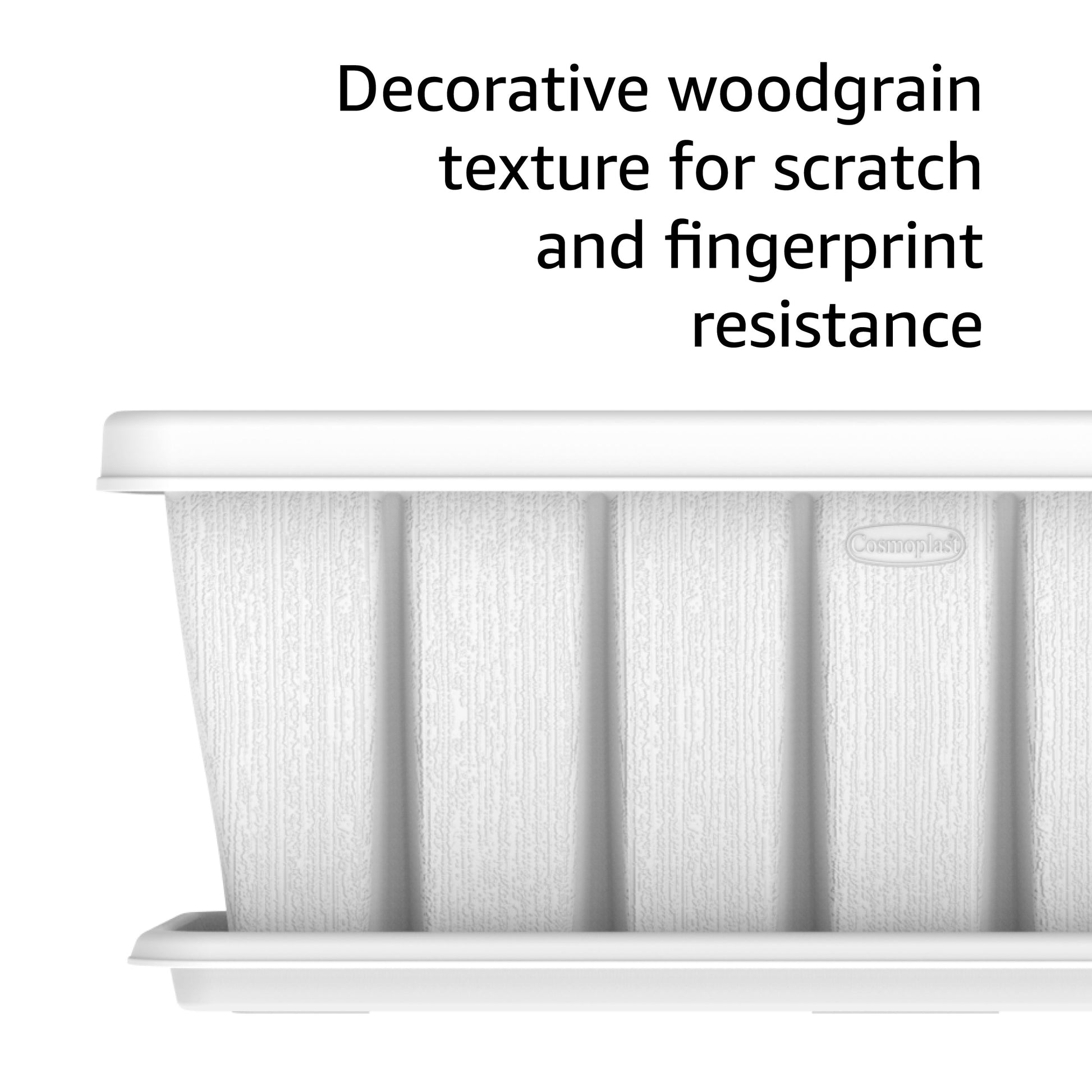 24" Cedargrain Rectangular Planter with Tray - Cosmoplast Kuwait