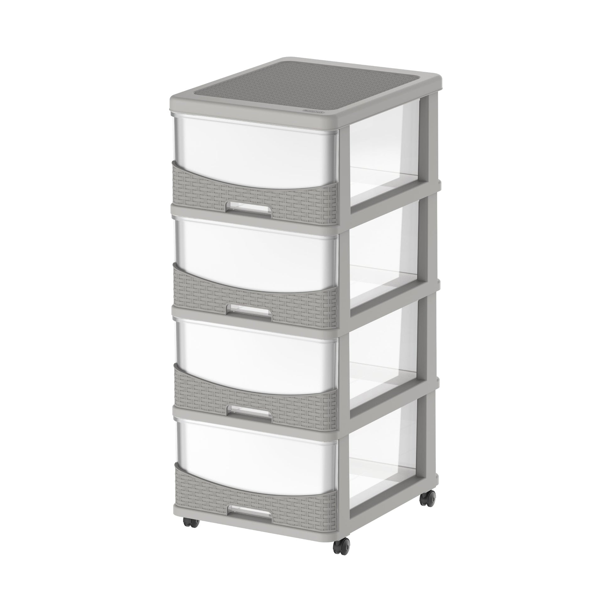 Cosmoplast 4 Tiers Cabinets with Drawers & Wheels