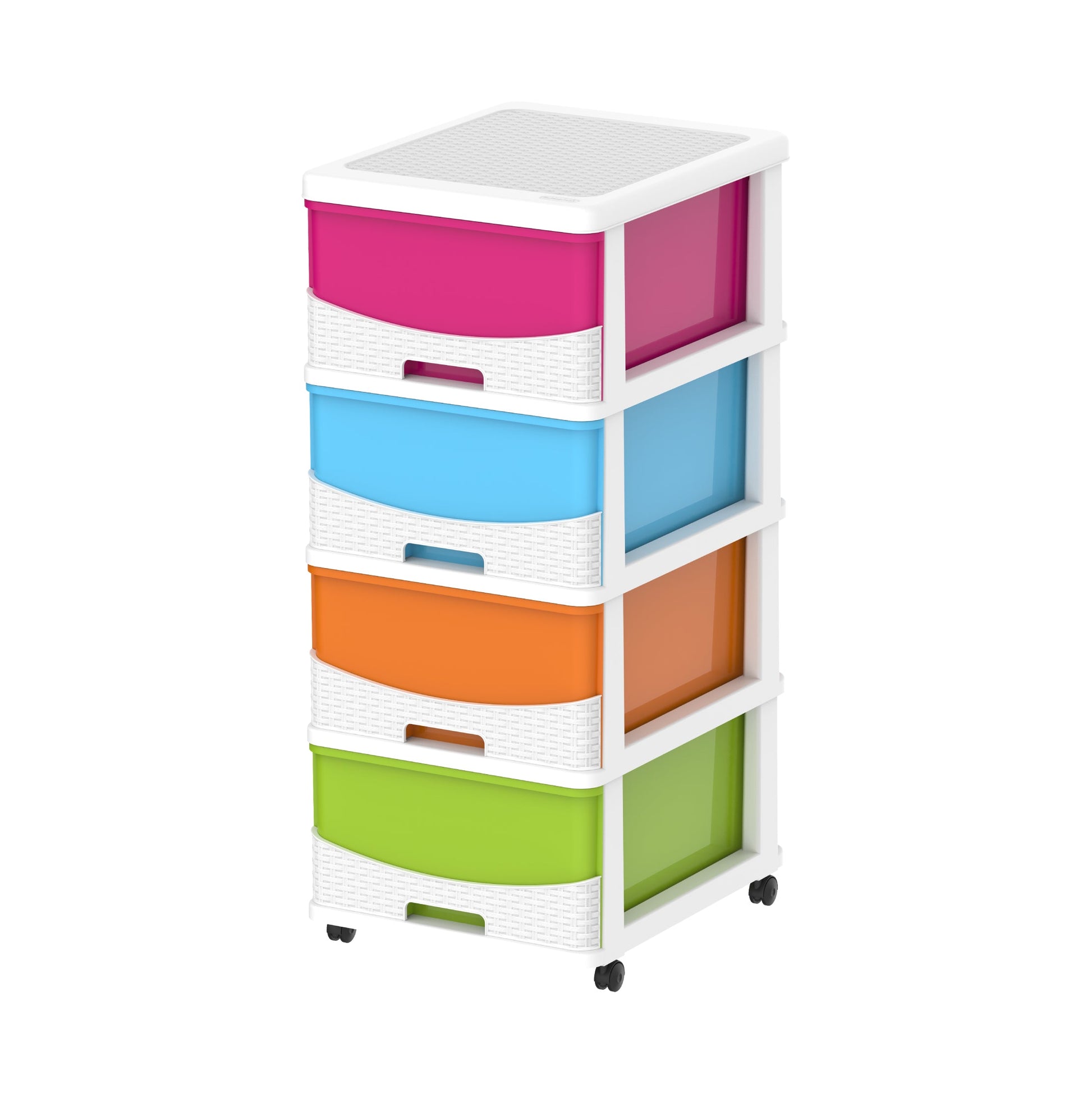 Cosmoplast 4 Tiers Cabinets with Drawers & Wheels