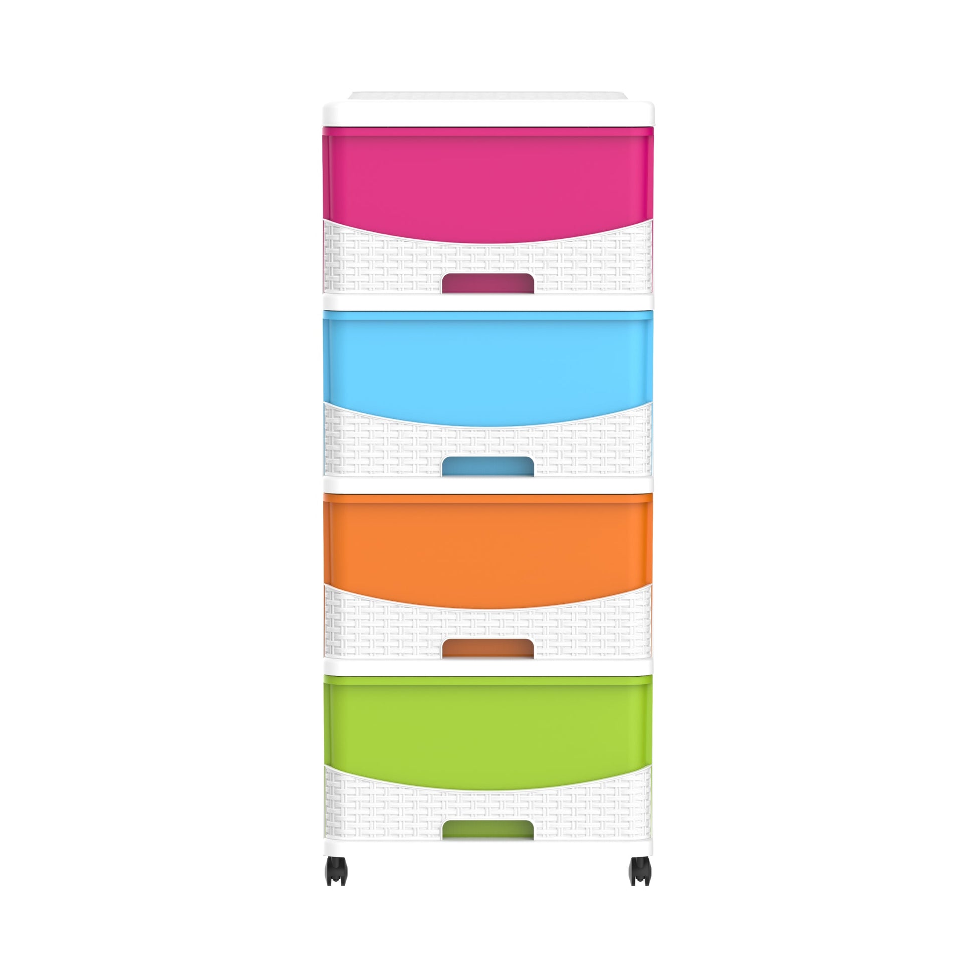 Cosmoplast 4 Tiers Cabinets with Drawers & Wheels