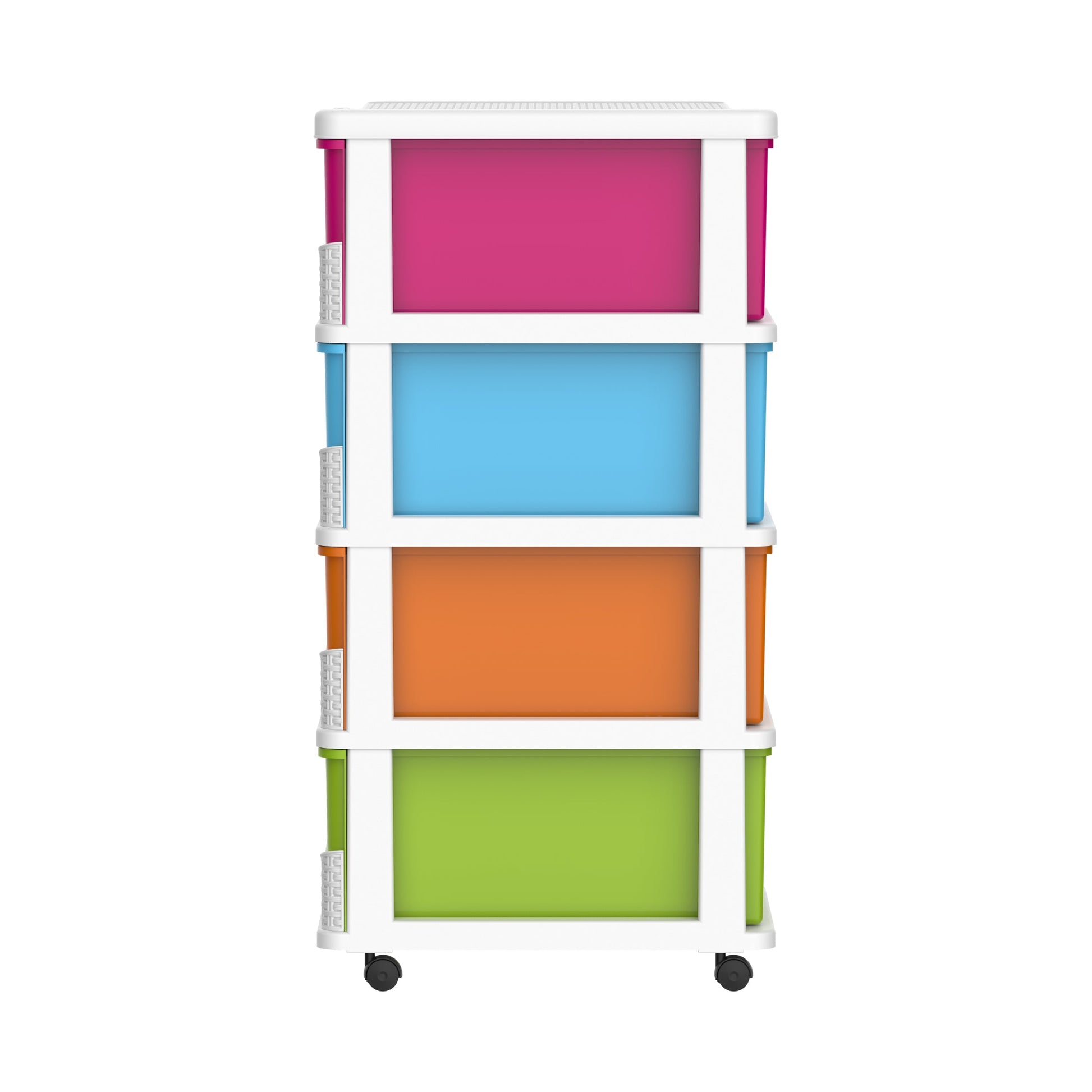 Cosmoplast 4 Tiers Cabinets with Drawers & Wheels