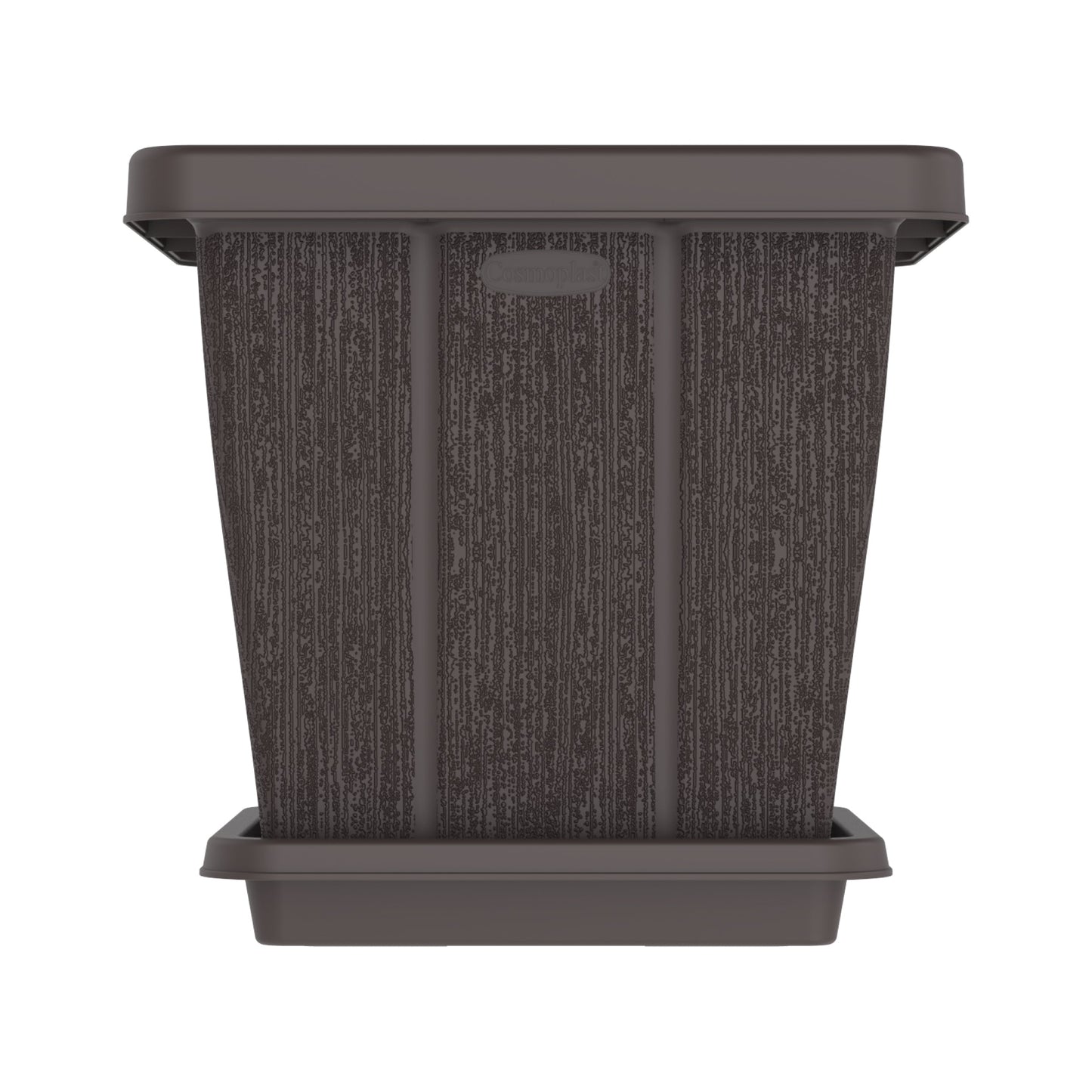 45L Cedargrain Square Planter with Tray - Cosmoplast Kuwait