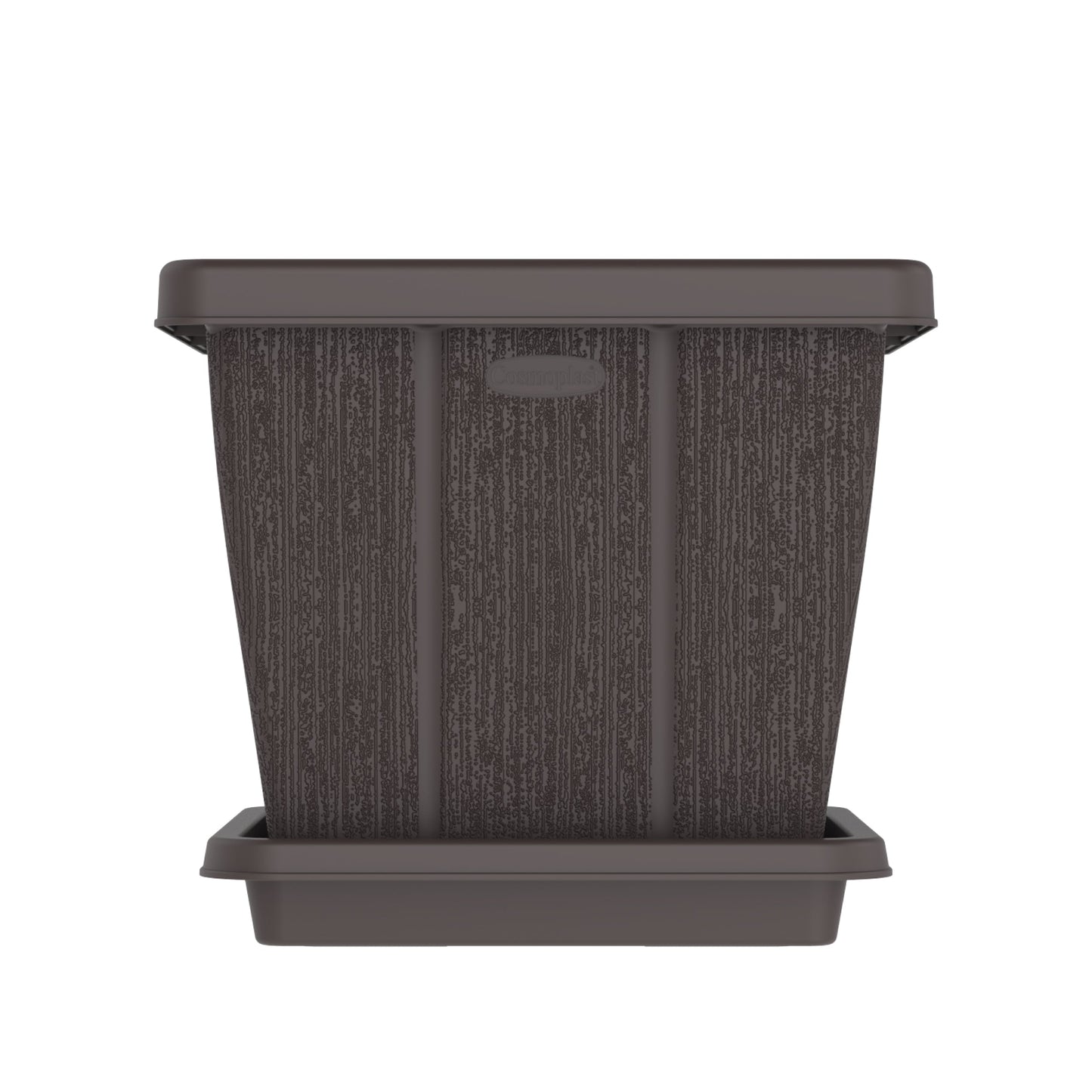 30L Cedargrain Square Planter with Tray - Cosmoplast Kuwait