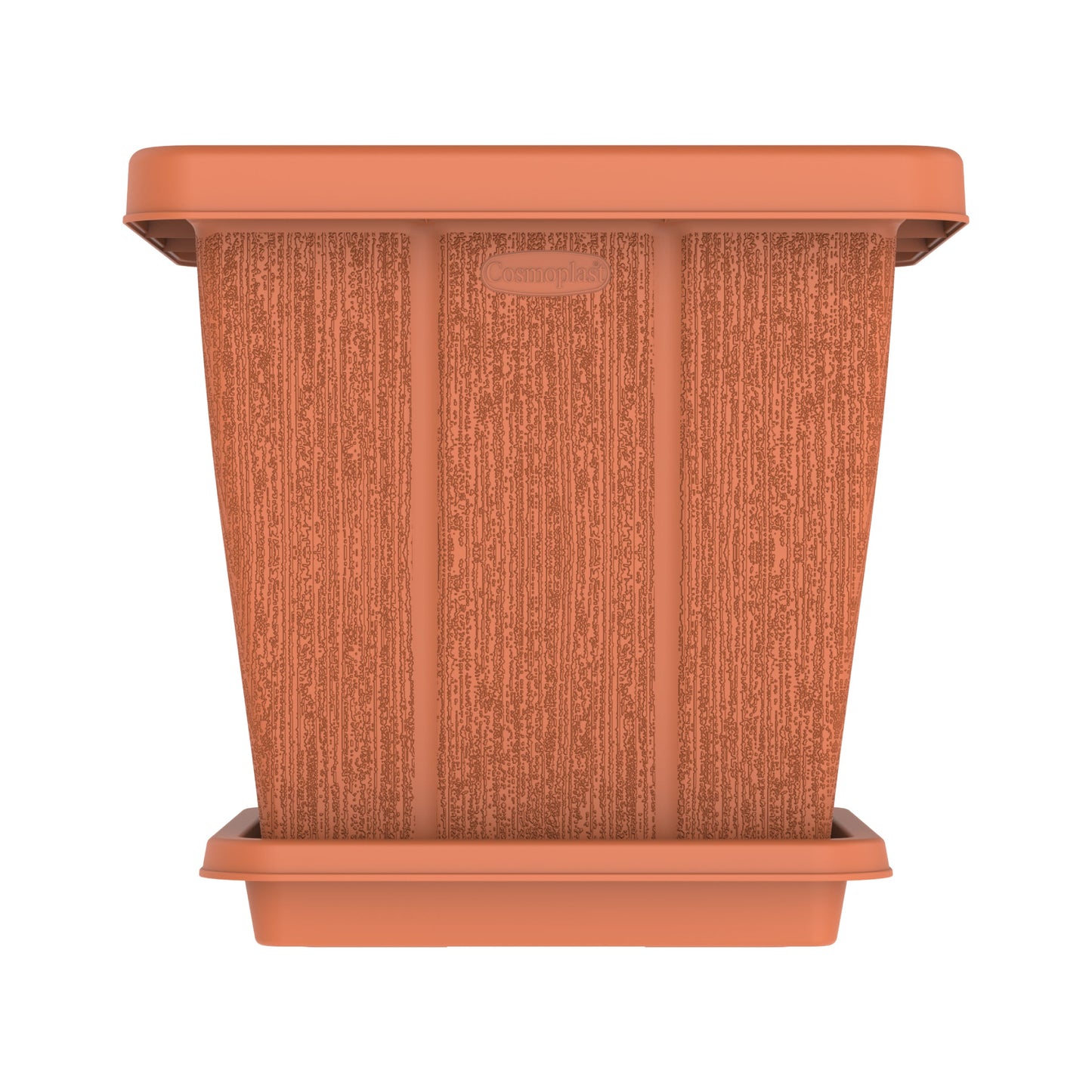 45L Cedargrain Square Planter with Tray - Cosmoplast Kuwait