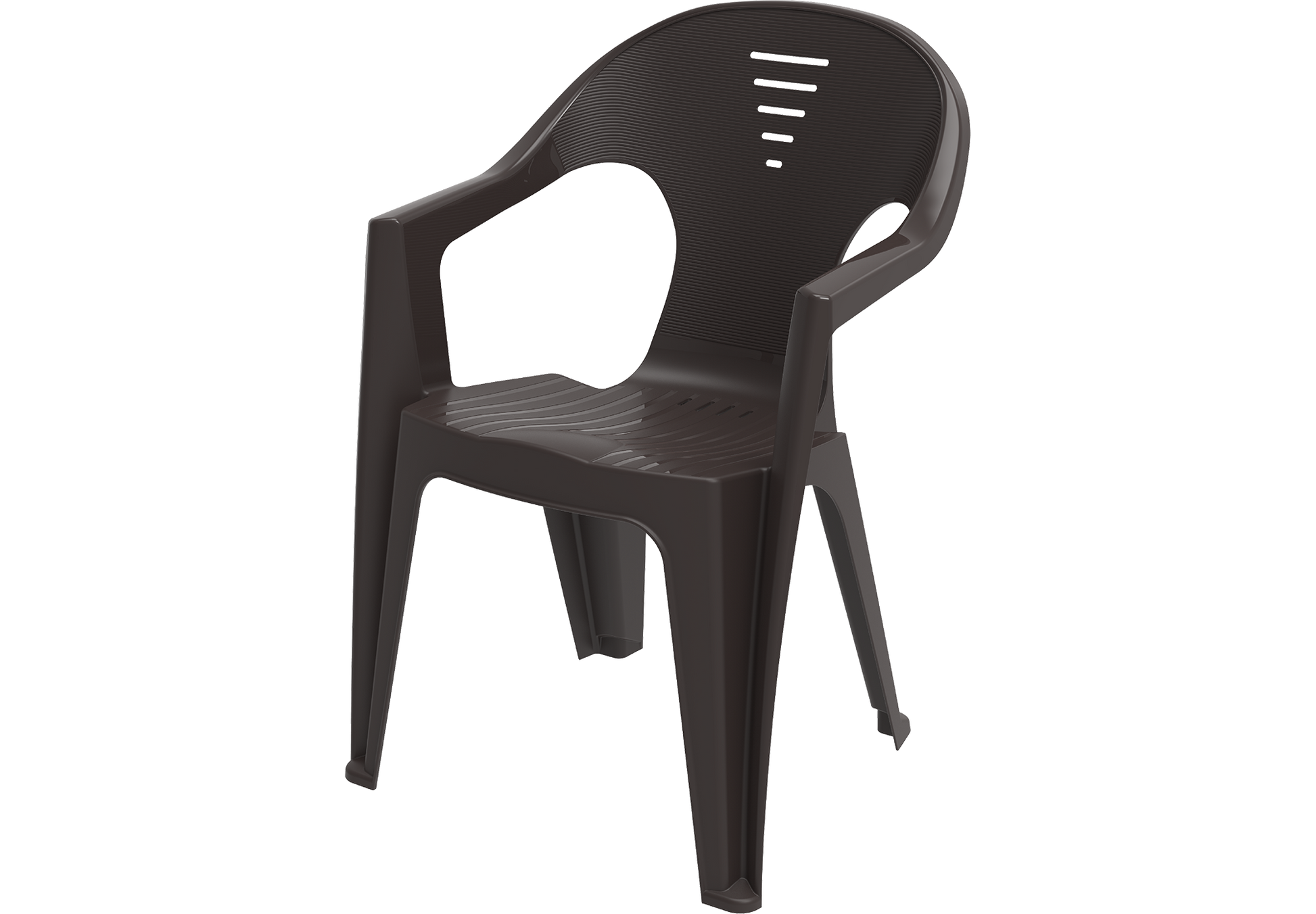 Plastic Garden Chair Regina Dark Brown