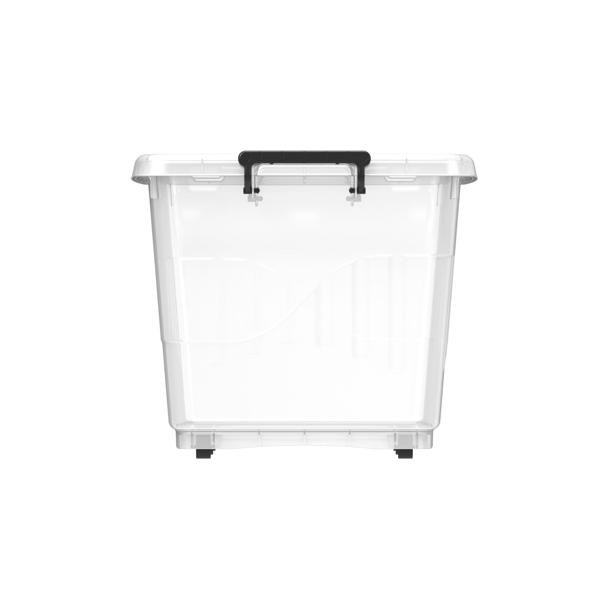 132L Clear Plastic Storage Box with Wheels & Lockable Lid - Cosmoplast Kuwait