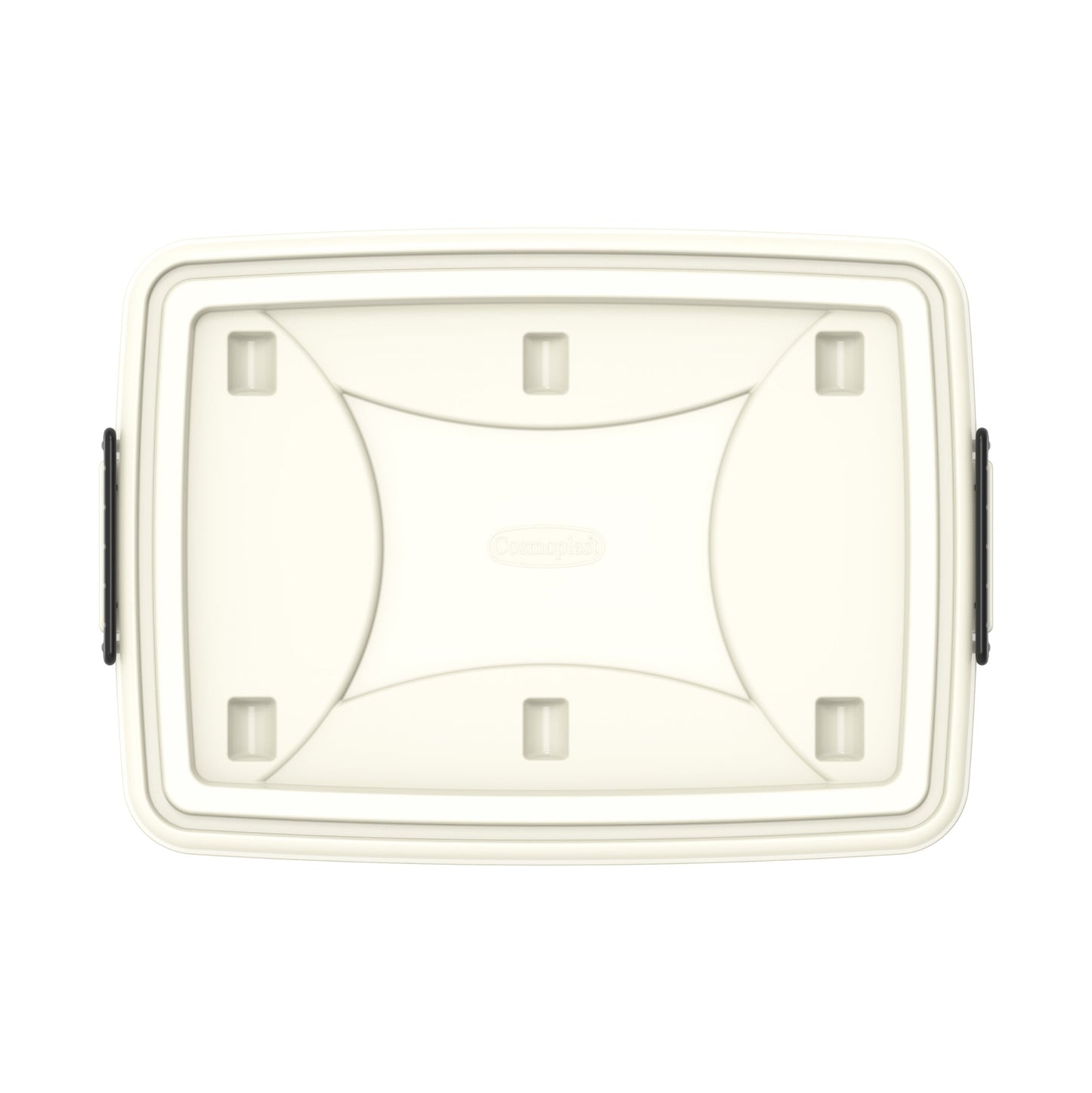 132L Clear Plastic Storage Box with Wheels & Lockable Lid - Cosmoplast Kuwait