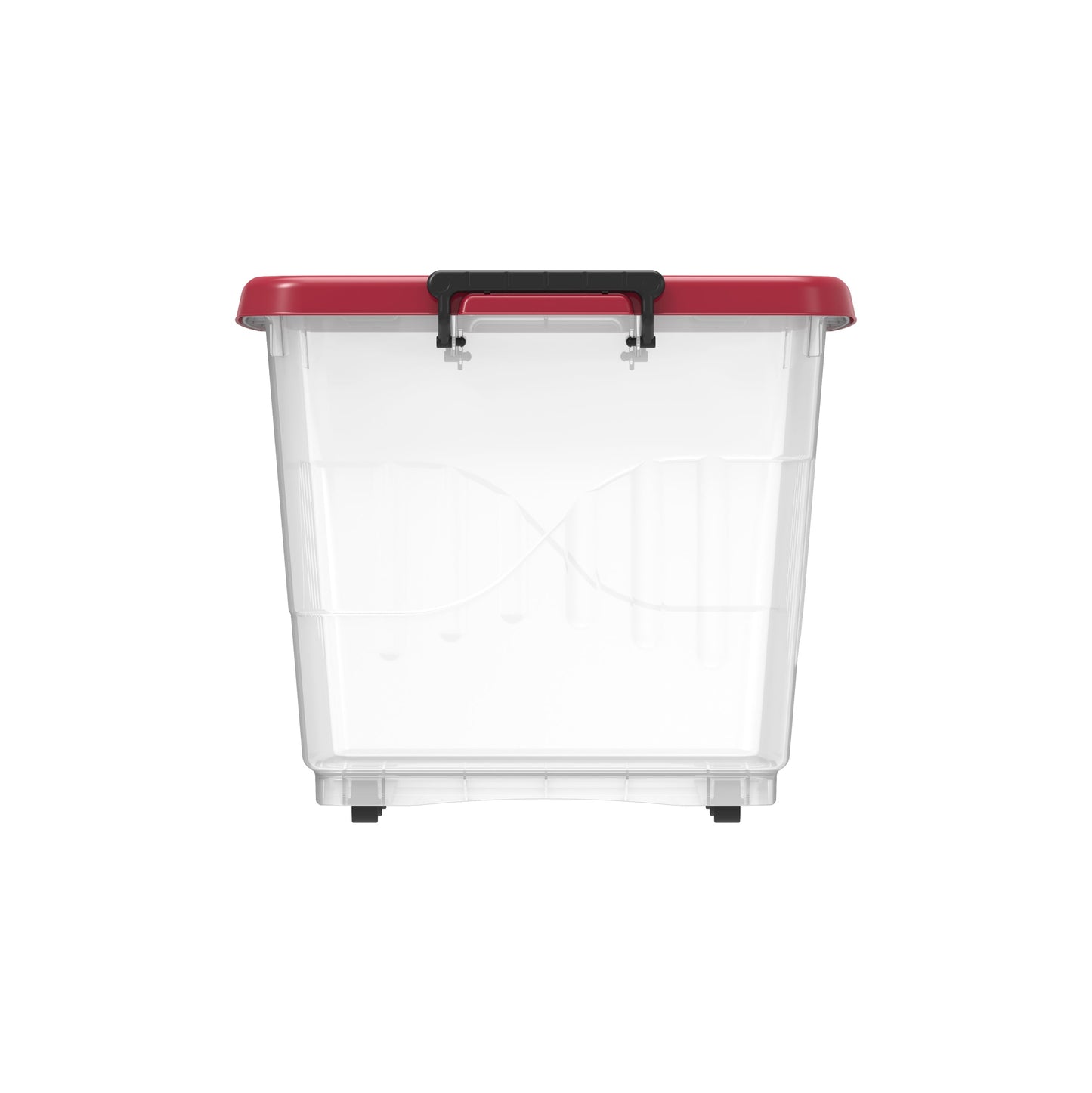 82L Clear Plastic Storage Box with Wheels & Lockable Lid - Cosmoplast Kuwait