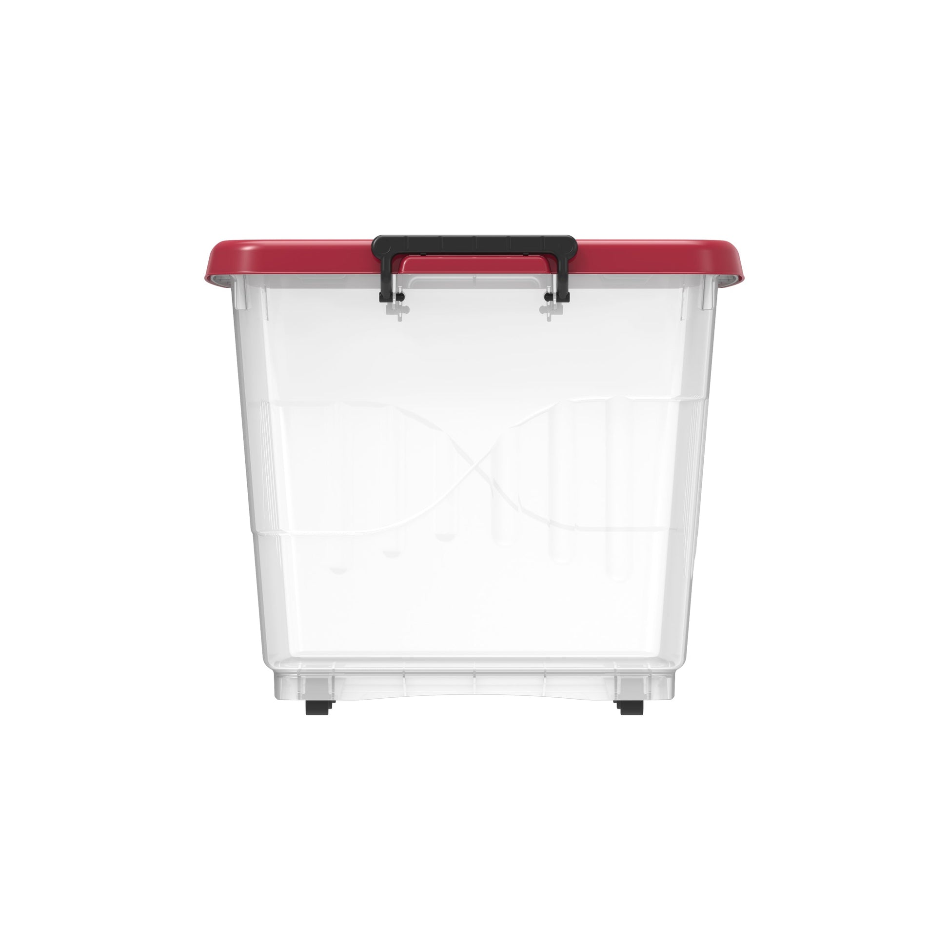 132L Clear Plastic Storage Box with Wheels & Lockable Lid - Cosmoplast Kuwait