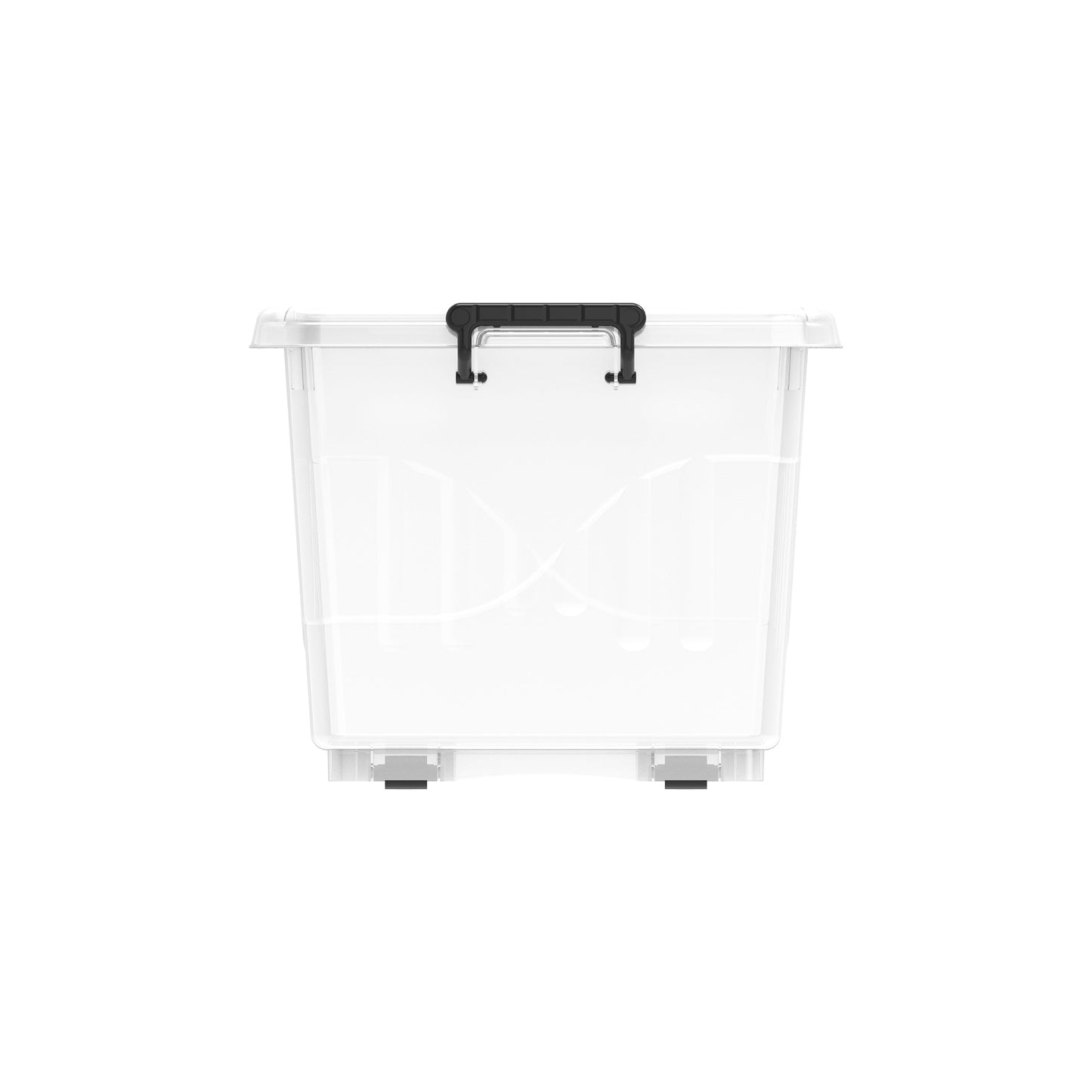 33L Clear Plastic Storage Box with Wheels & Lockable Lid - Cosmoplast Kuwait