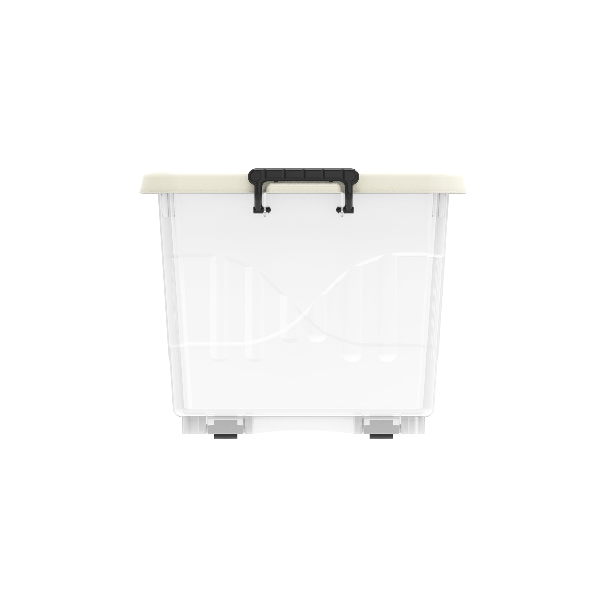 33L Clear Plastic Storage Box with Wheels & Lockable Lid - Cosmoplast Kuwait