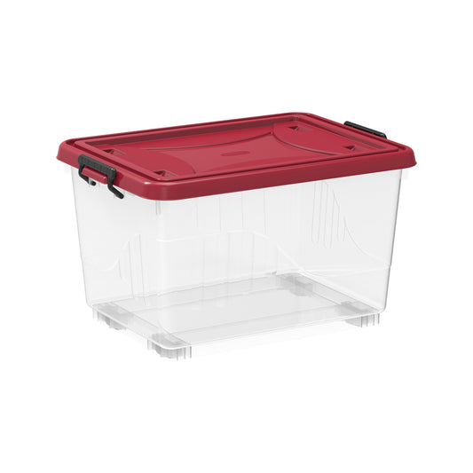 22L Clear Plastic Storage Boxes with Wheels & Lockable Lid - Cosmoplast Kuwait