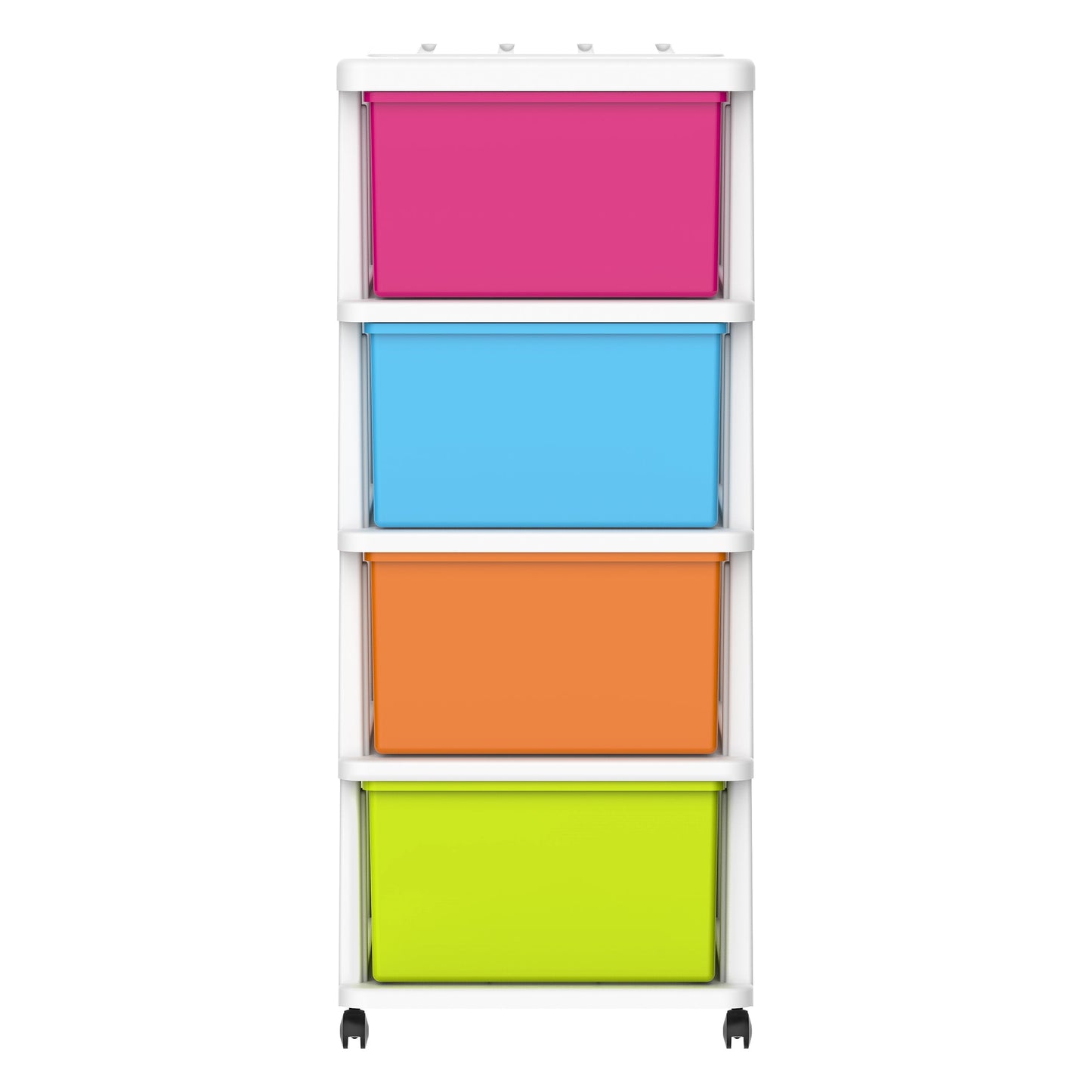 4 Tiers Storage Cabinet with Drawers & Wheels - Cosmoplast Kuwait