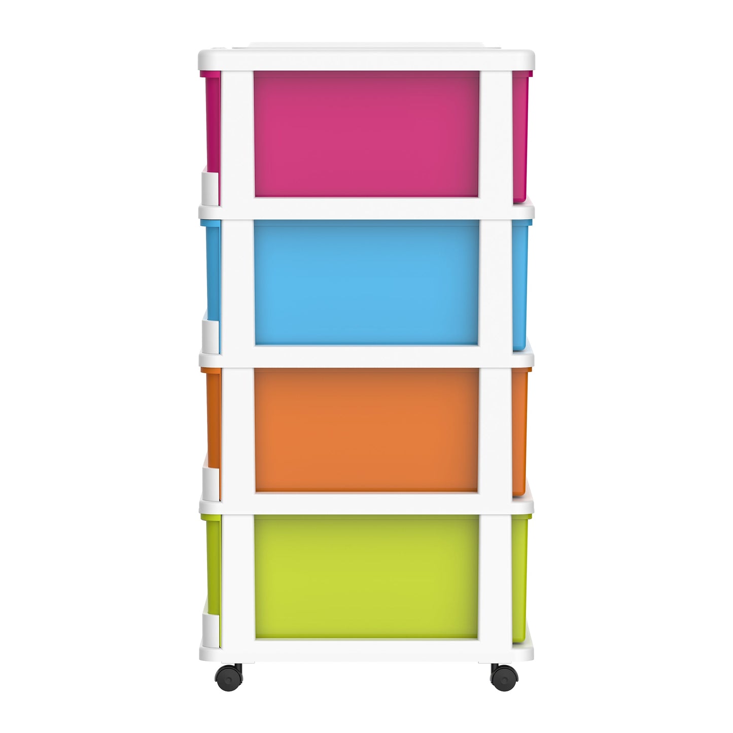 4 Tiers Storage Cabinet with Drawers & Wheels - Cosmoplast Kuwait