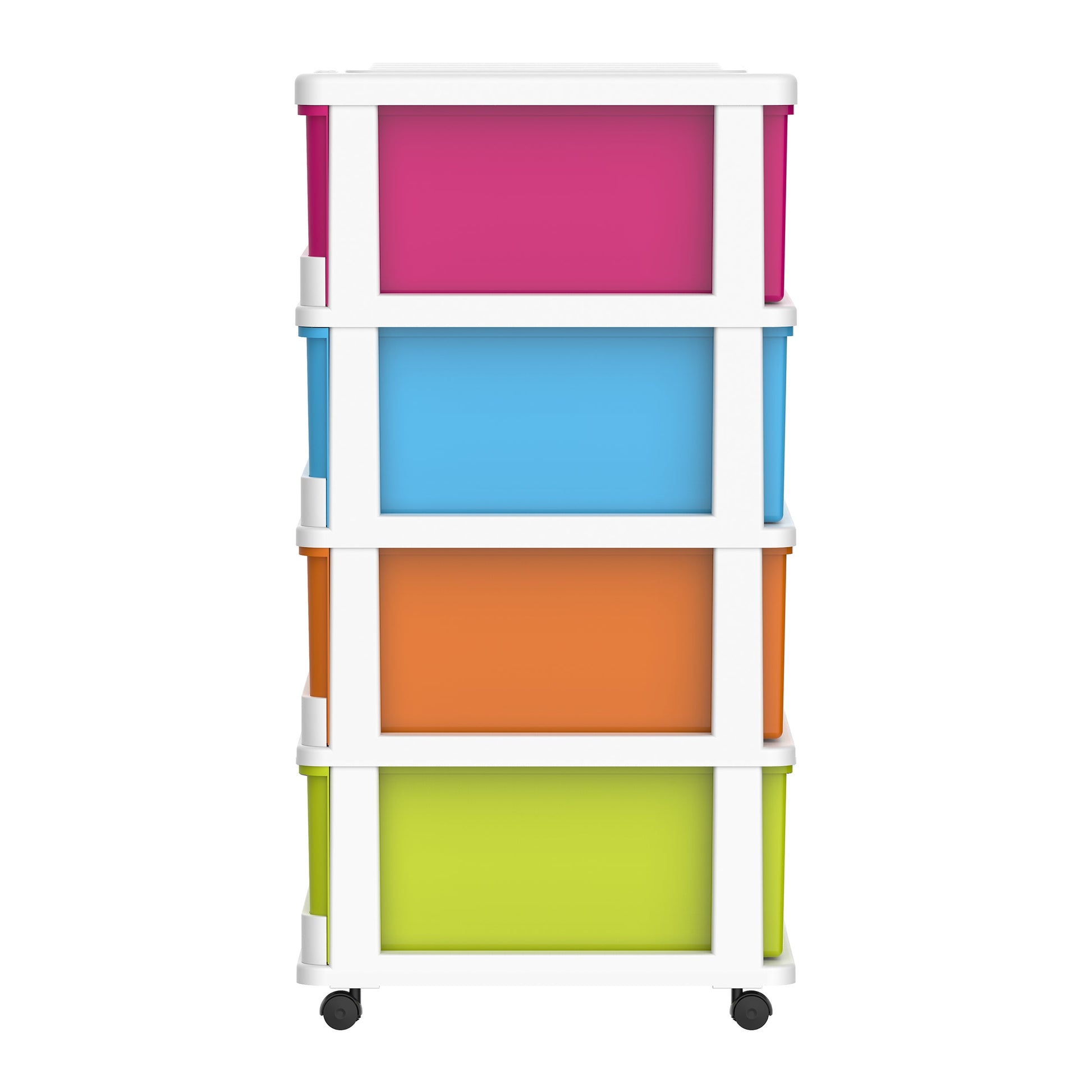 4 Tiers Storage Cabinet with Drawers & Wheels - Cosmoplast Kuwait