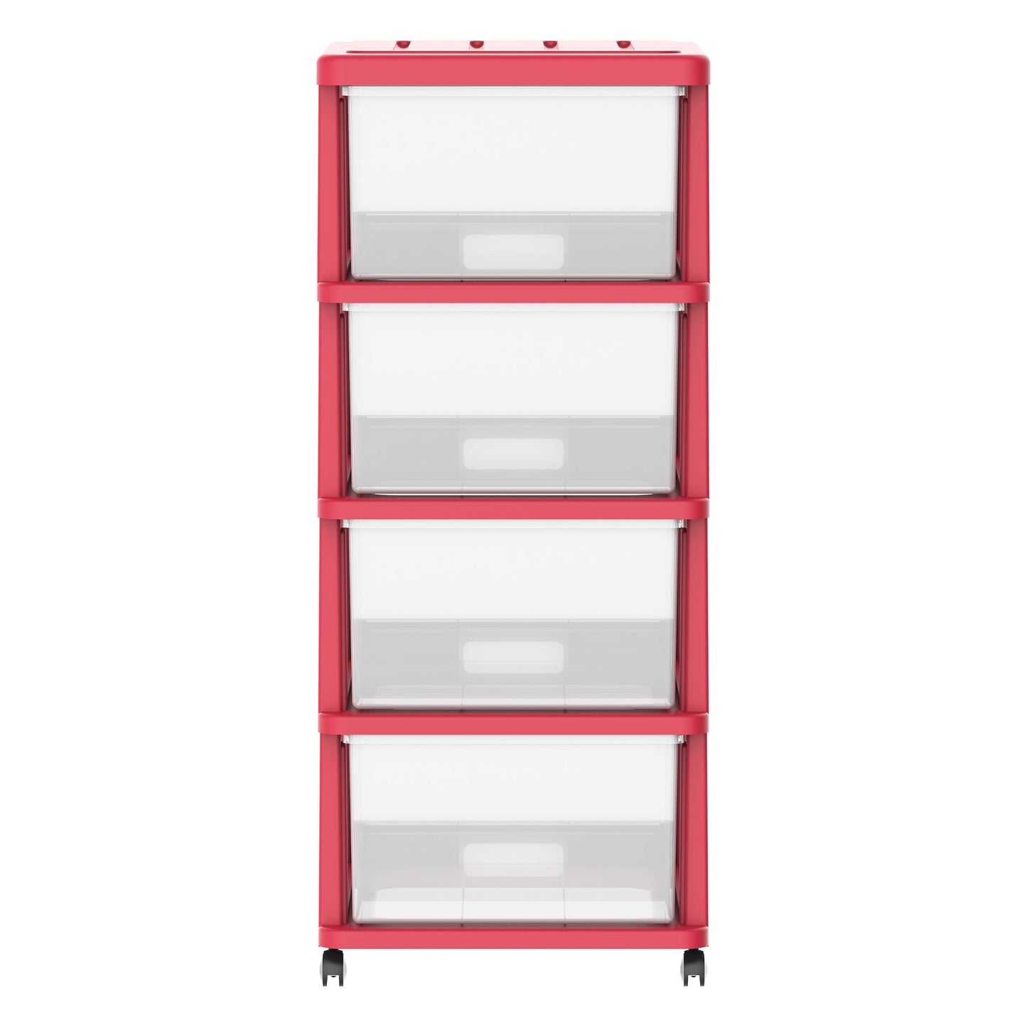 4 Tiers Storage Cabinet with Drawers & Wheels - Cosmoplast Kuwait