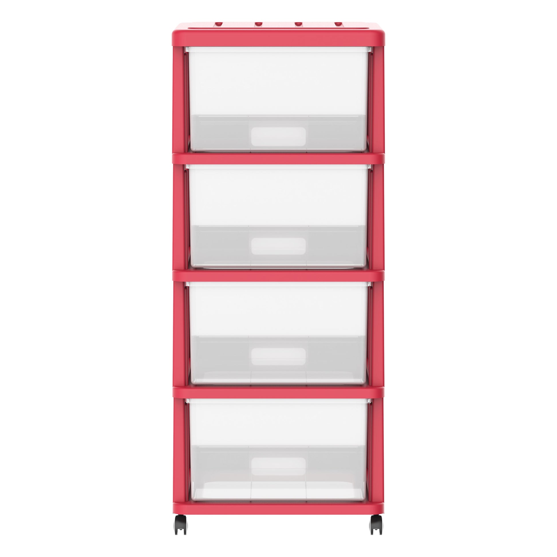 4 Tiers Storage Cabinet with Drawers & Wheels - Cosmoplast Kuwait