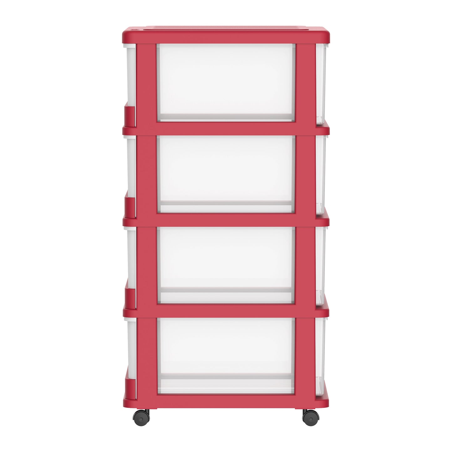 4 Tiers Storage Cabinet with Drawers & Wheels - Cosmoplast Kuwait